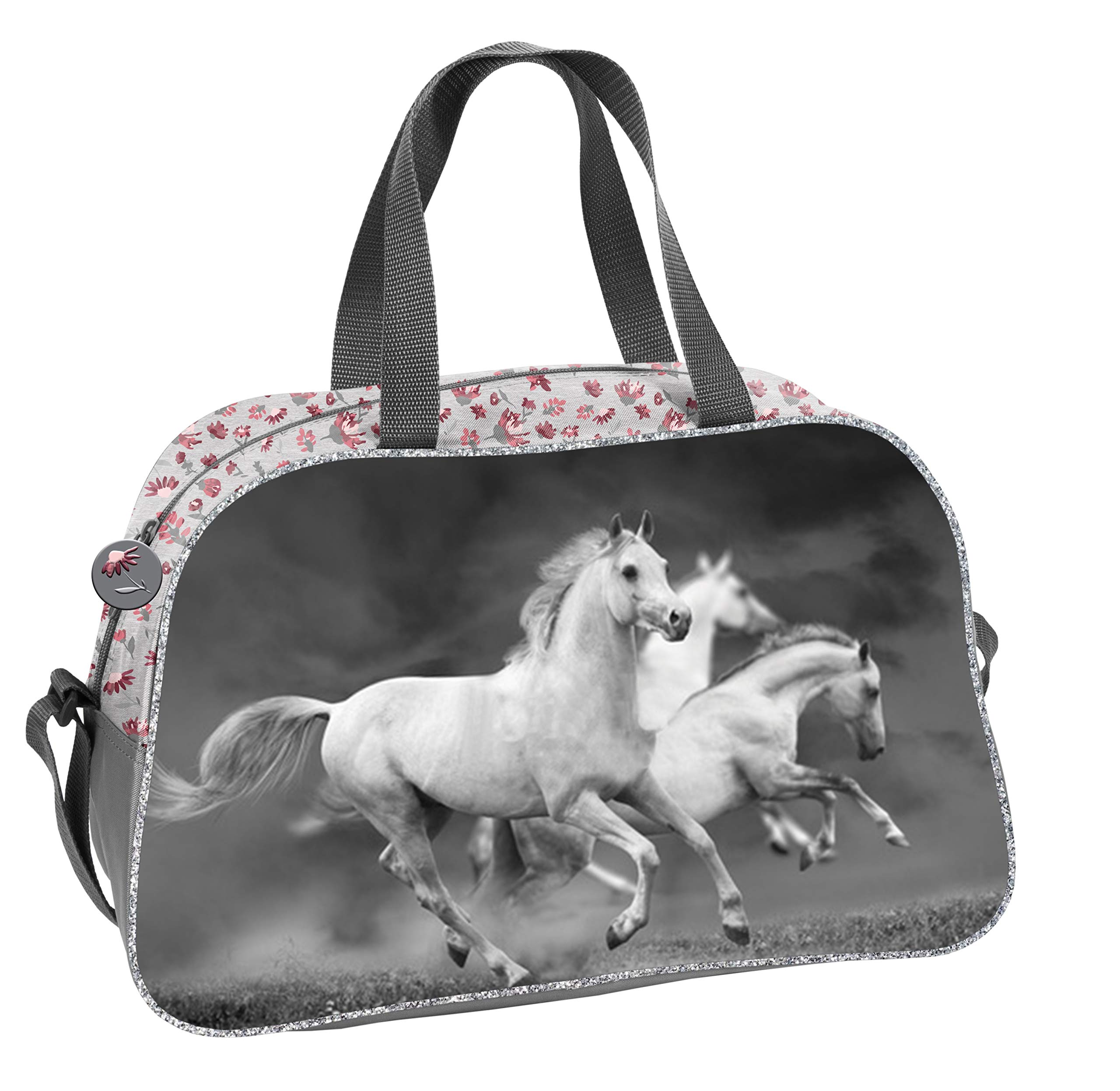 Ragusa-Trade Sac de sport/voyage, pour fille, motif de chevaux, 40 x 25 x 13 cm