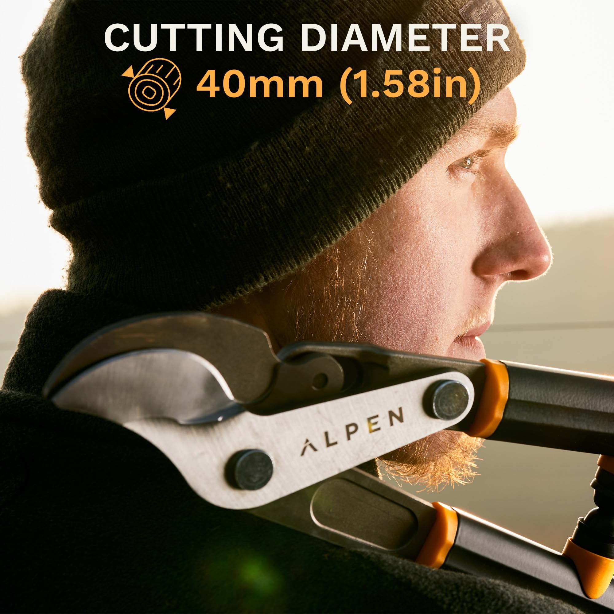 Alpen Swiss Tools Weisshorn 280 Astschere 800 mm - Profi-Gartenschere für Äste bis 40 mm - Cam-Assisted-System - SK5 Klingen - Aluminiumgriffe - Hochleistungs-Werkzeug für Baumpflege