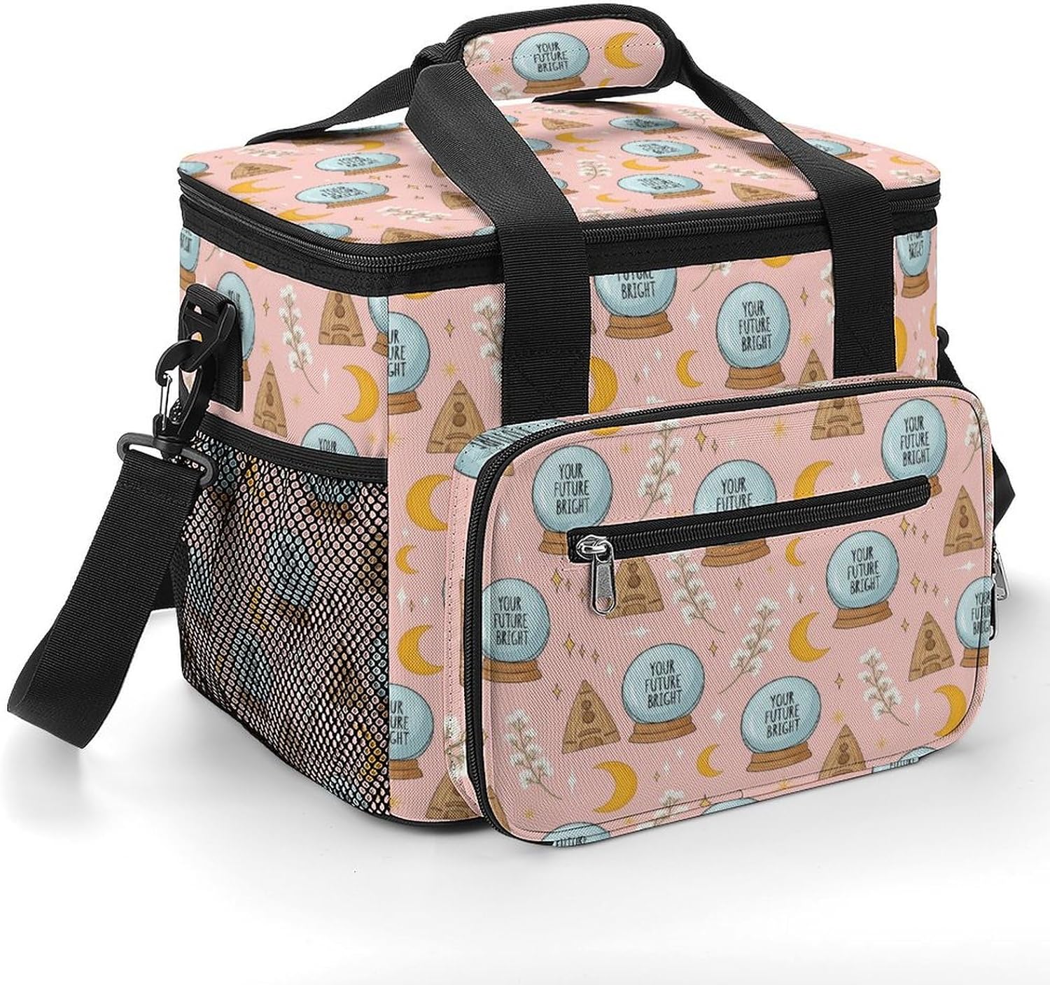 Crystal Ball Moon Tree Cooler Bag Soft Waterproof Insulated Lunch Box for Camping Fishing Beach Road Trips,22.5L