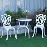 JARDIN DE CENTENNIAL 3-Piece Patio Bistro Furniture Set Cast-Aluminum Bistro Table Set for Lawn&comma;Garden&comma;Backyard