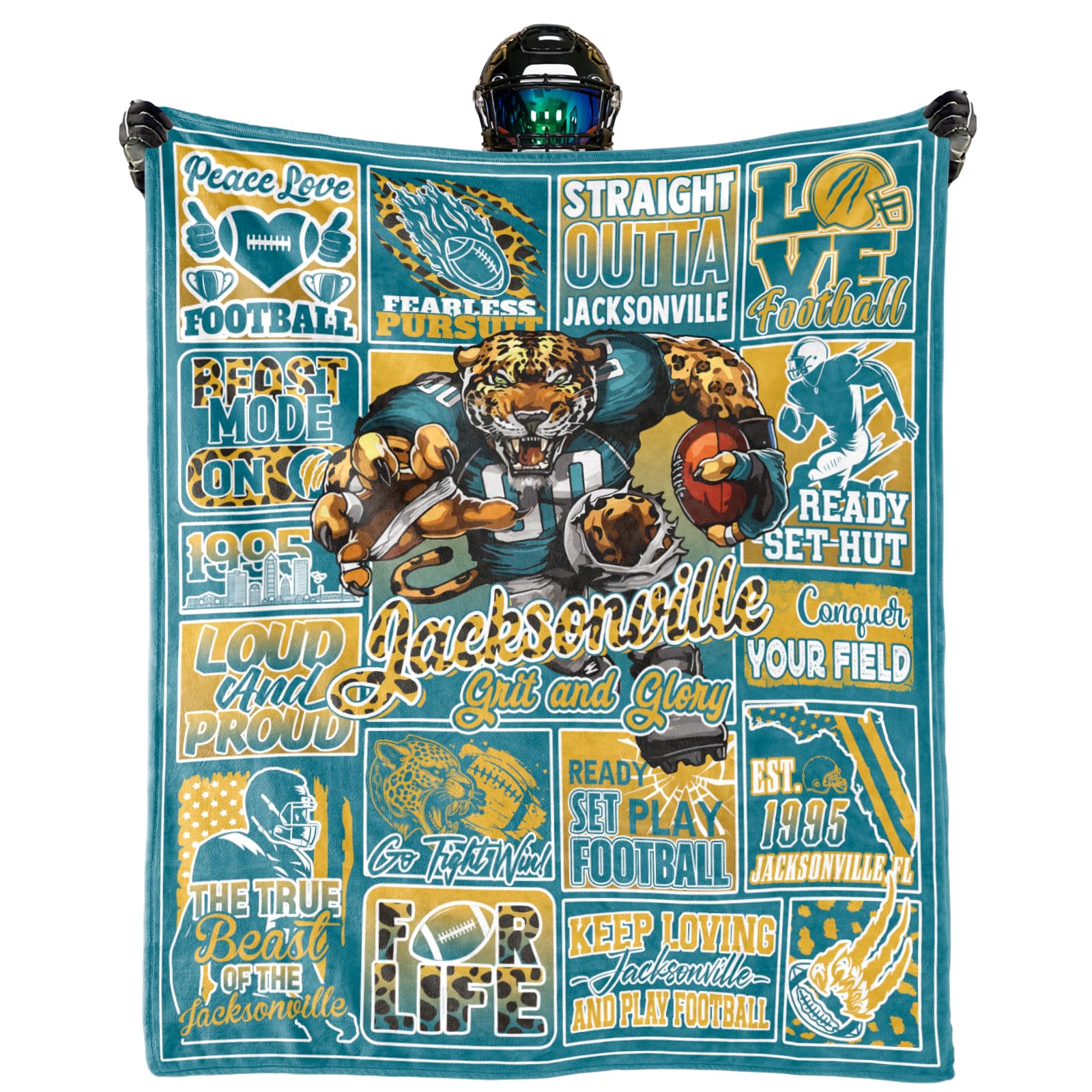 Football Blanket Gifts for Men Women, Football Style Merch 80"x60"