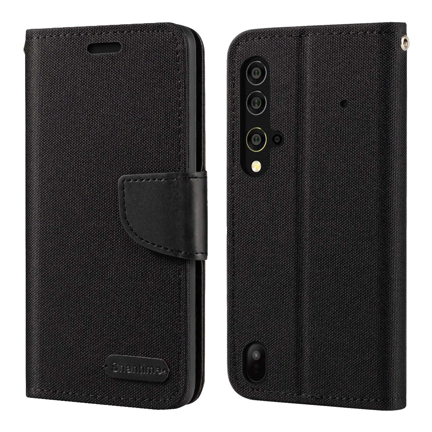 Custodia Flip in Tessuto Oxford e Pelle PU Compatibile con Blackview Oscal S80, Cover Protettiva con Chiusura Magnetica e Tasche per Carte (Nero