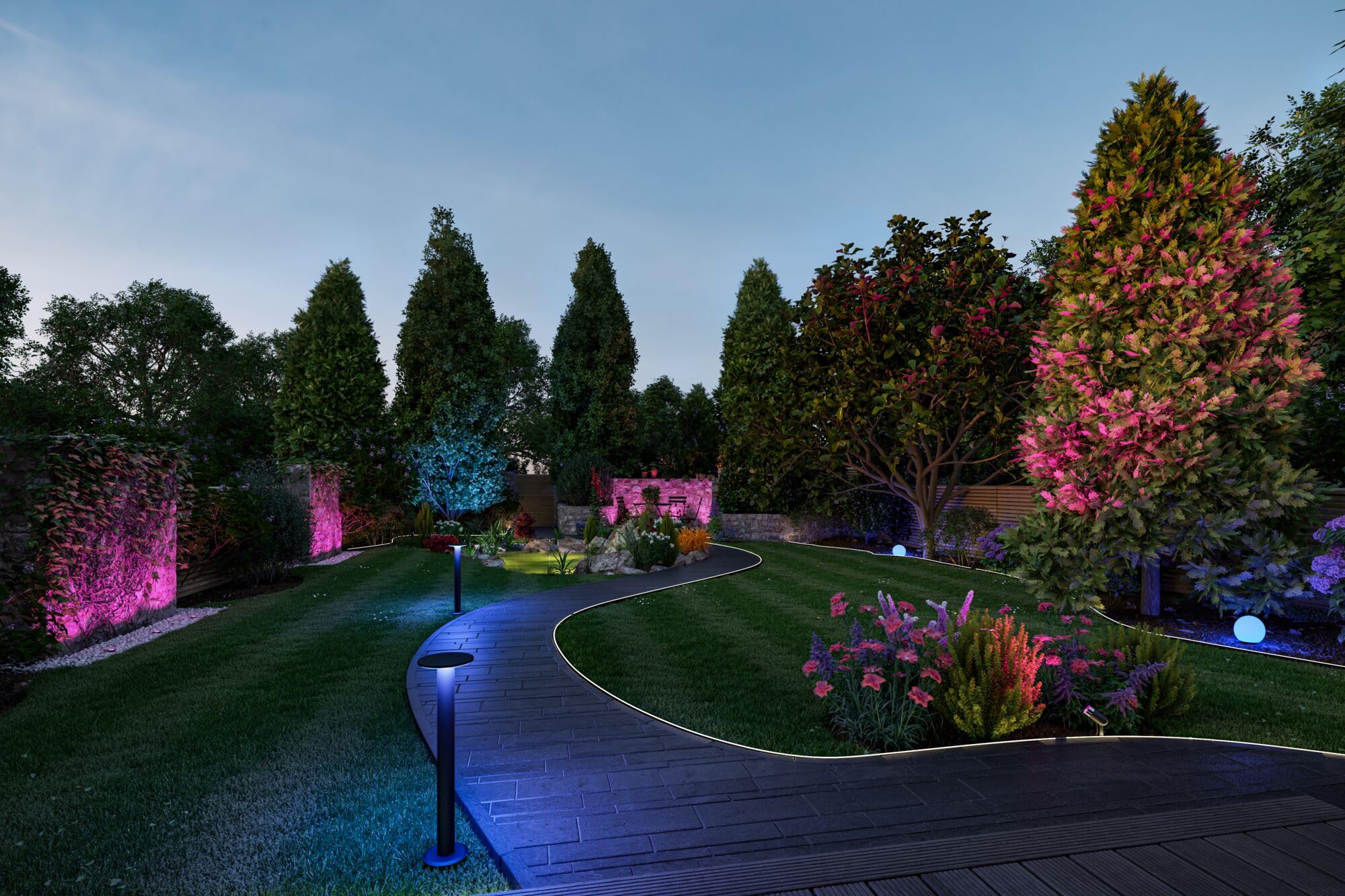 Paulmann 94269 Plug & Shine LED apparecchio per esterni ZigBee Globe RGBW incl. 1 oggetto luminoso dimmerabile da 2,8 Watt IP67 bianco illuminazione da giardino plastica bianco caldo 3000 K