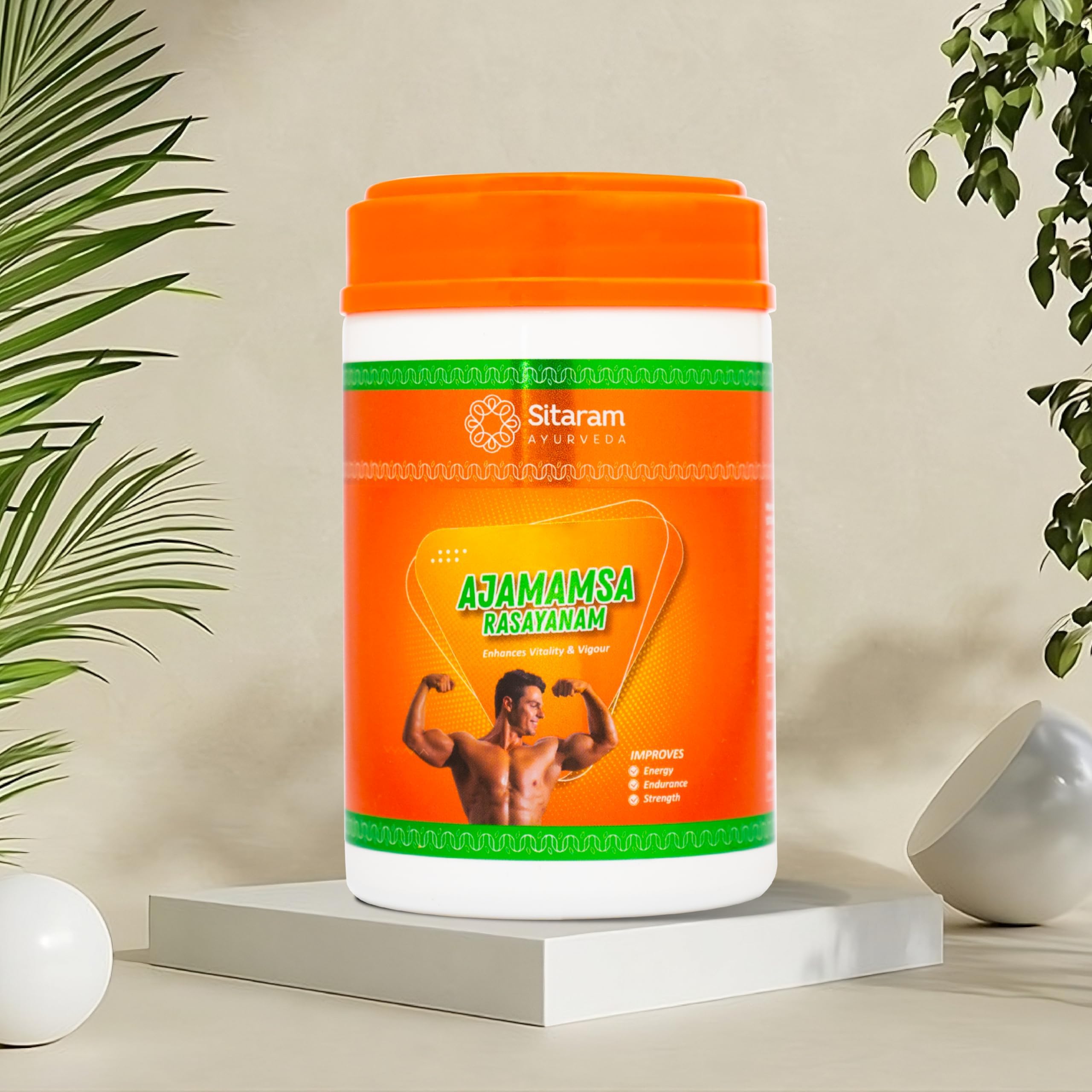 Sitaram Ayurveda Ajamamsa Rasayanam | Natural Ayurvedic Rejuvenating Health Supplement | Strength & Vitality Formula | 450 g