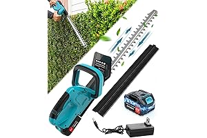 3000mAh Electric Hedge Trimmer Cordless, Operated by Battery with Charger, Power at 1500 RPM