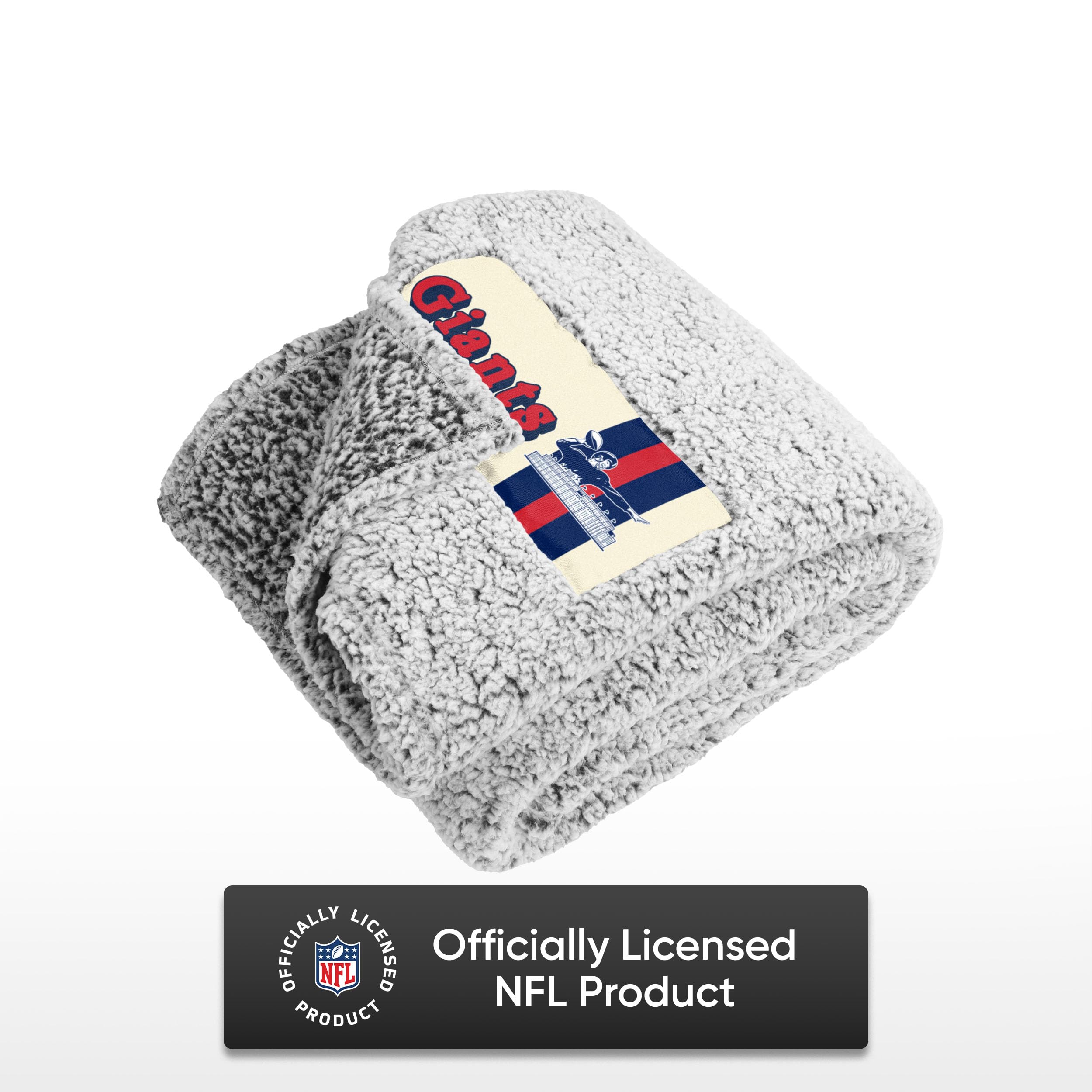 FOCO NFL Team Color Big Logo Cloud Sherpa Blanket 60" X 70" Manta, Unisex