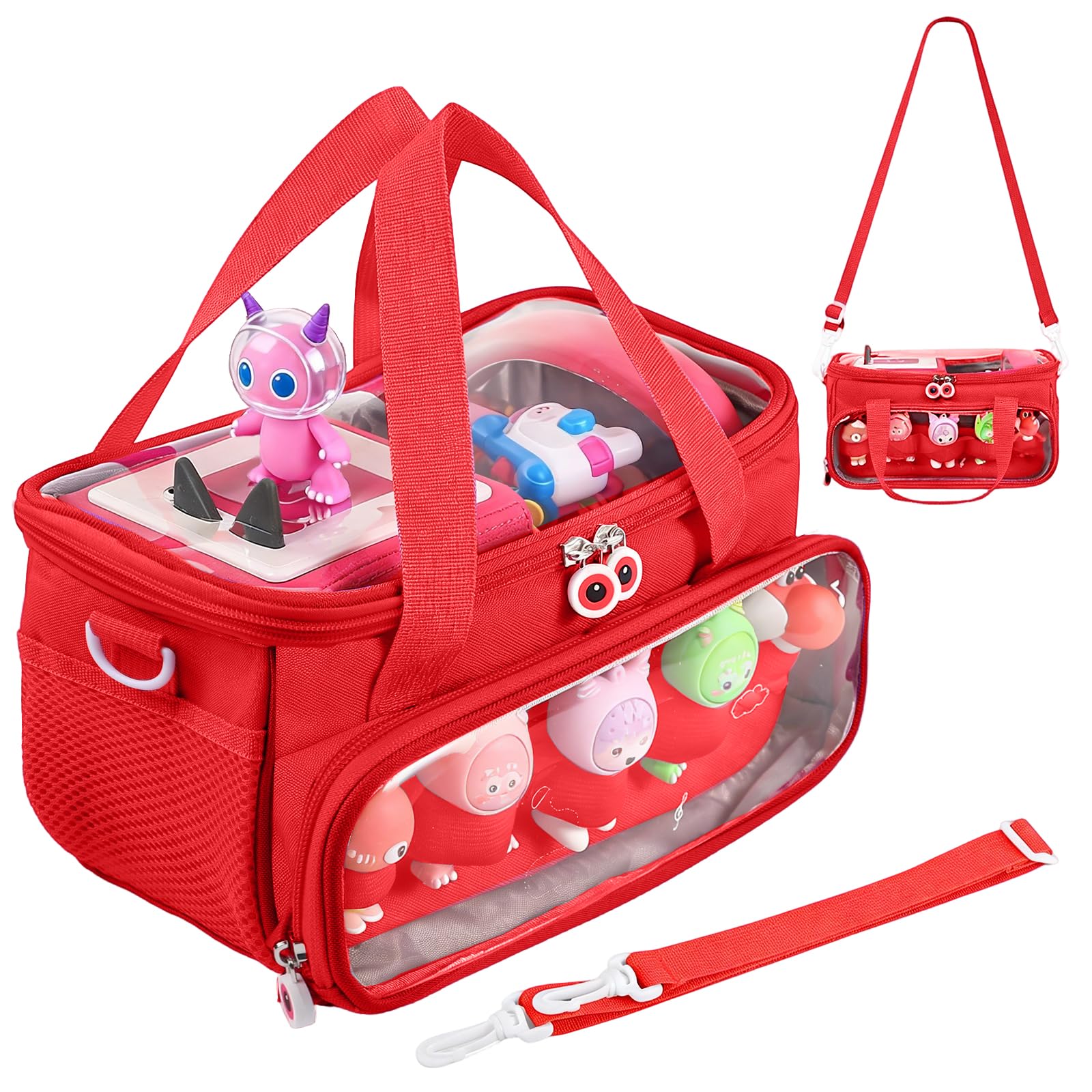 Étui de transport élégant et portable pour Toniebox pour protéger vos jouets musicaux lors de vos déplacements, Rouge, 10x6x5.9 inches, Moderne