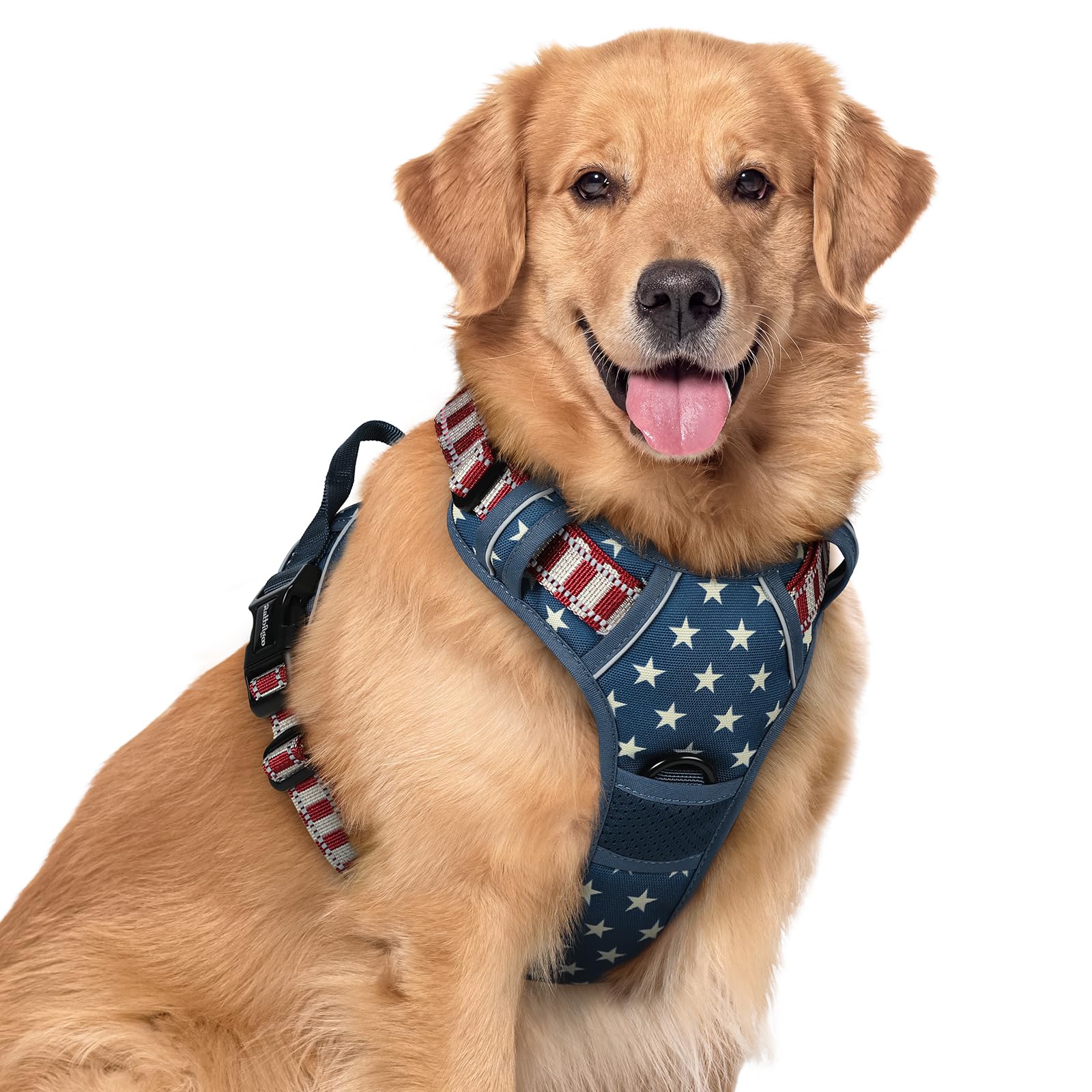 rabbitgoo Hundegeschirr Mittelgroße Hunde, Anti Zug Geschirr mit Kontrolle, No Pull Verstellbar Hundegeschirr Grosse Hunde, Atmungsaktiv Reflexstreifen Brustgeschirr Sichere