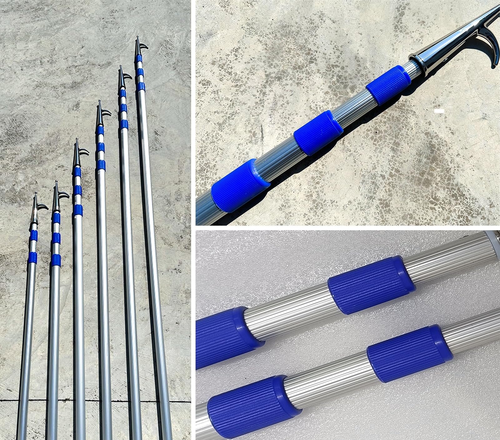 Mezzo Marinaio per Barca Gancio Telescopico per Barche a 3 Sezioni, Asta di Recupero per Esche in Metallo con Impugnatura in Nylon Antiscivolo, Asta di Attracco Resistente(100cm/40")