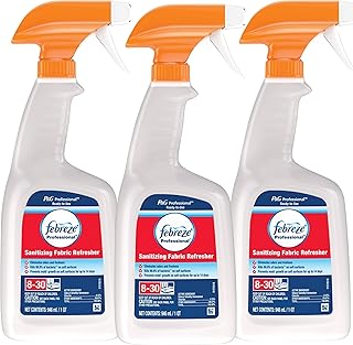 Febreze Professional Sanitizing Fabric Refresher Spray, Eliminates Odors and Freshens with Light Fresh Scent, 32 Fluid Ounce (Pack of 3)