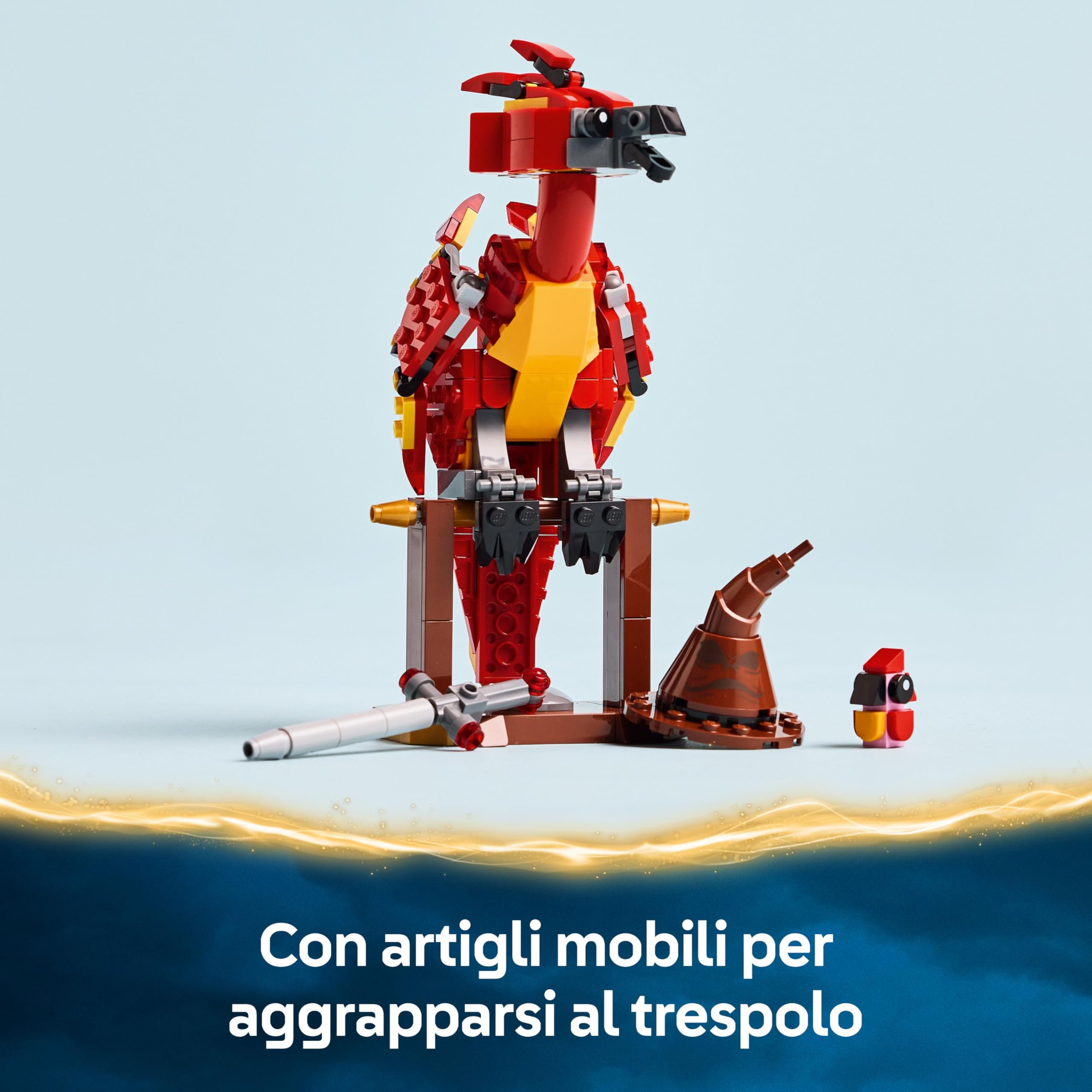 LEGO Harry Potter Fanny: la Fenice di Albus Silente Giocattolo - Set Play & Display con Figura di Uccello - con Cappello Parlante e Spada di Grifondoro - Regalo per Bambine e Bambini da 8 Anni - 76448