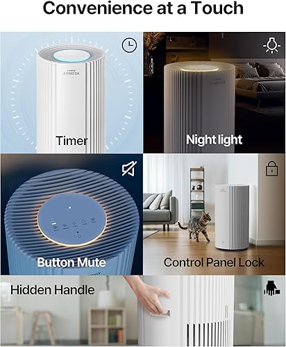 Miniatura 11 de Purificadores de aire COWAY para habitación grande, para toda la casa hasta 2,640 pies², filtro True HEPA para humo, alergias, caspa de mascotas