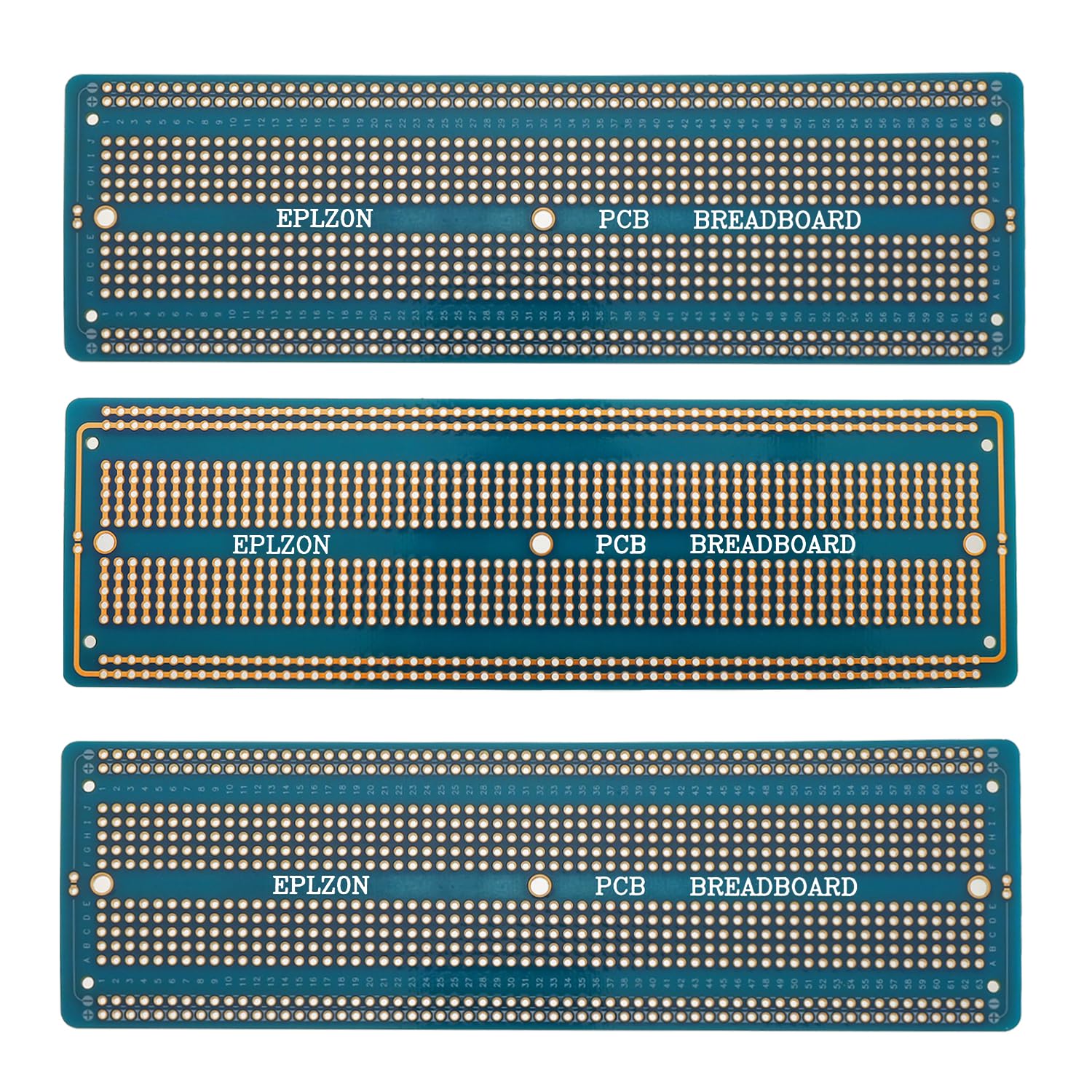 3pcs 6.8"x2.05" Breadboard Solderable Prototype PCB Board Kit for Electronics Projects Compatible for DIY Soldering Circuits Projects Prototype Board,Blue