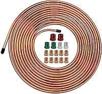 Vista 1 de Kit de línea de freno MuRealy de 3/16 pulgadas - Tubo de freno recubierto de cobre de 25 pies, rollo de tubo a prueba de óxido + 15 accesorios