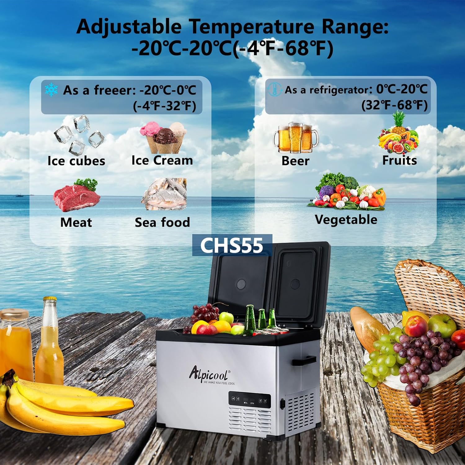 Alpicool CHS55 Adjustable Temperature Range