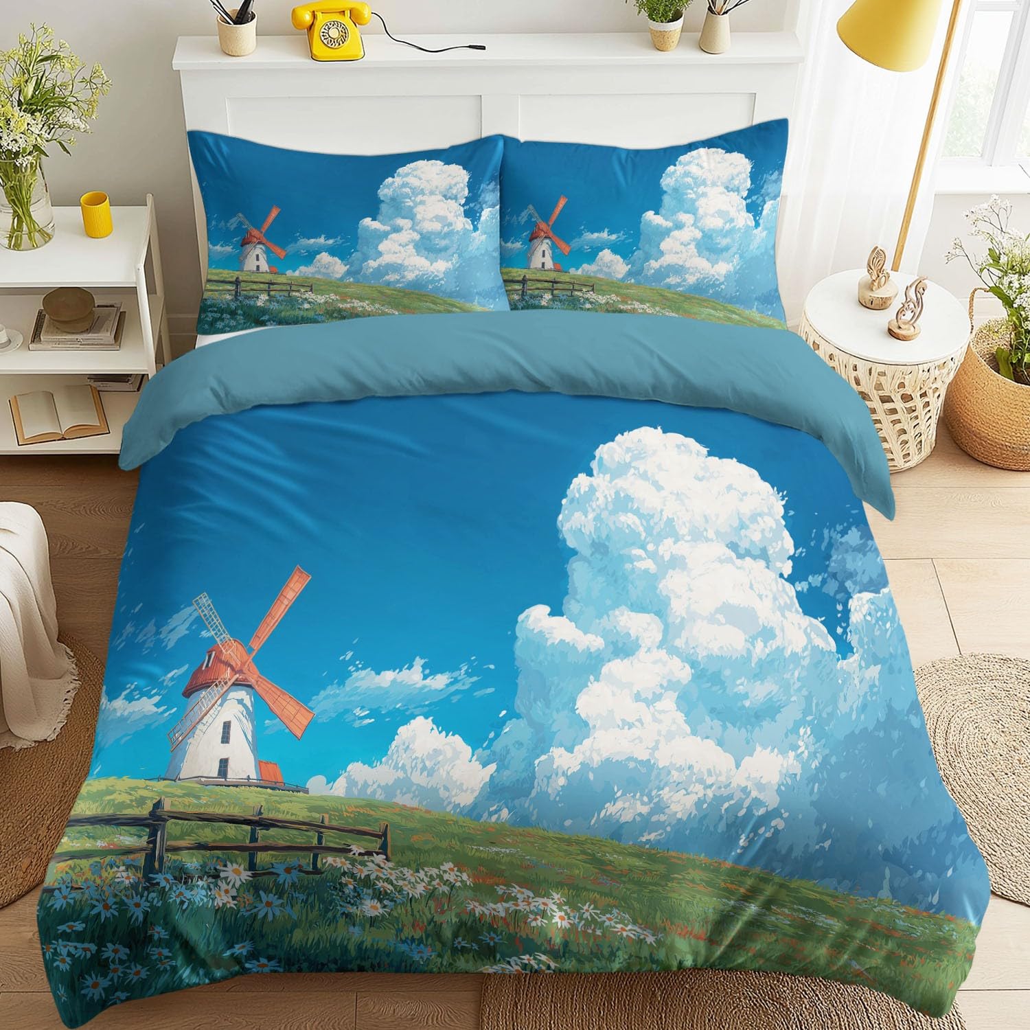 Housse de couette 140x200 campagne pour chambre rustique chic