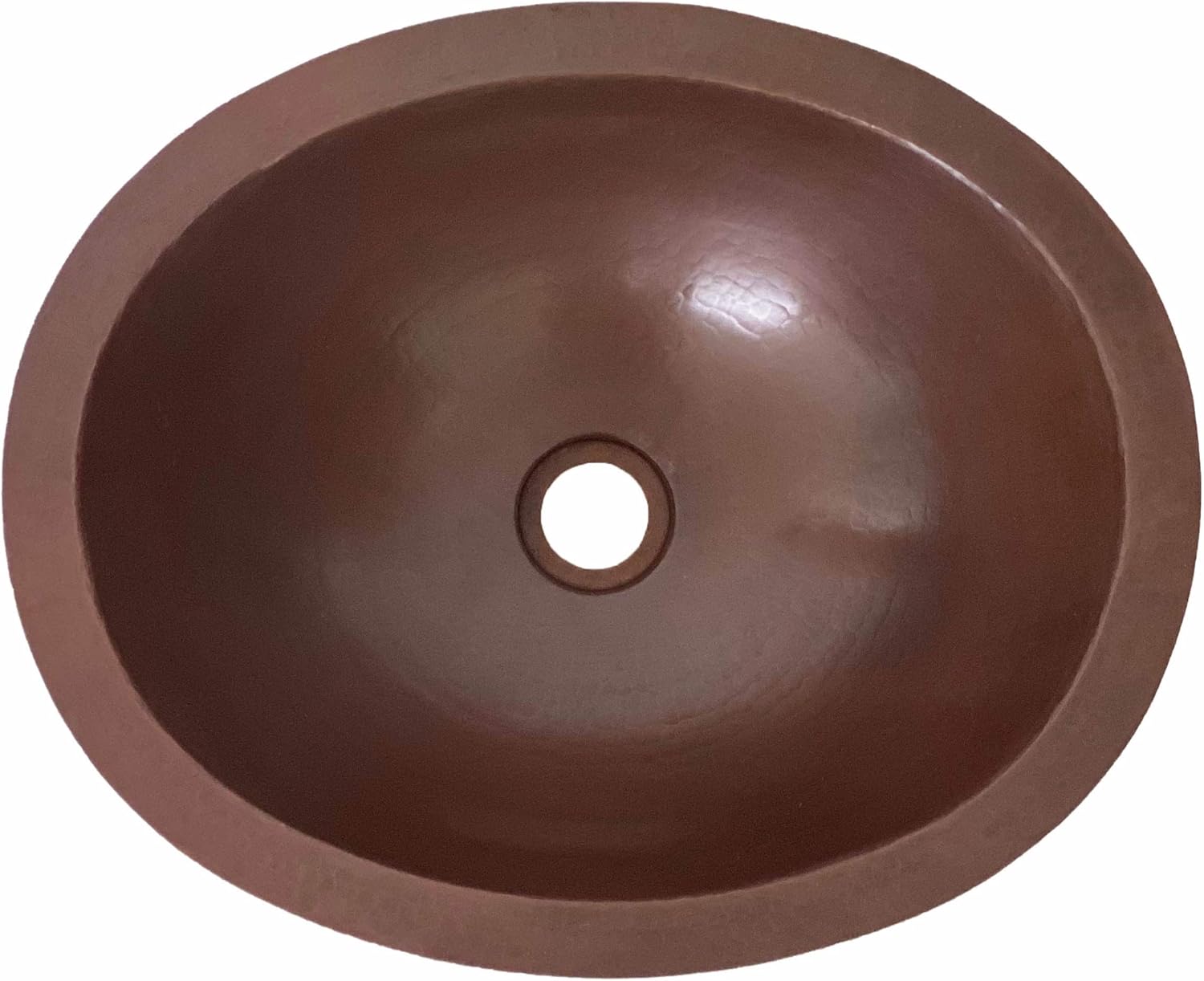 16" x 13" Oval Copper Bathroom Sink Mexican Copper Bath Sink Pure Copper Hand Hammered Dual Mount Brown CPS02