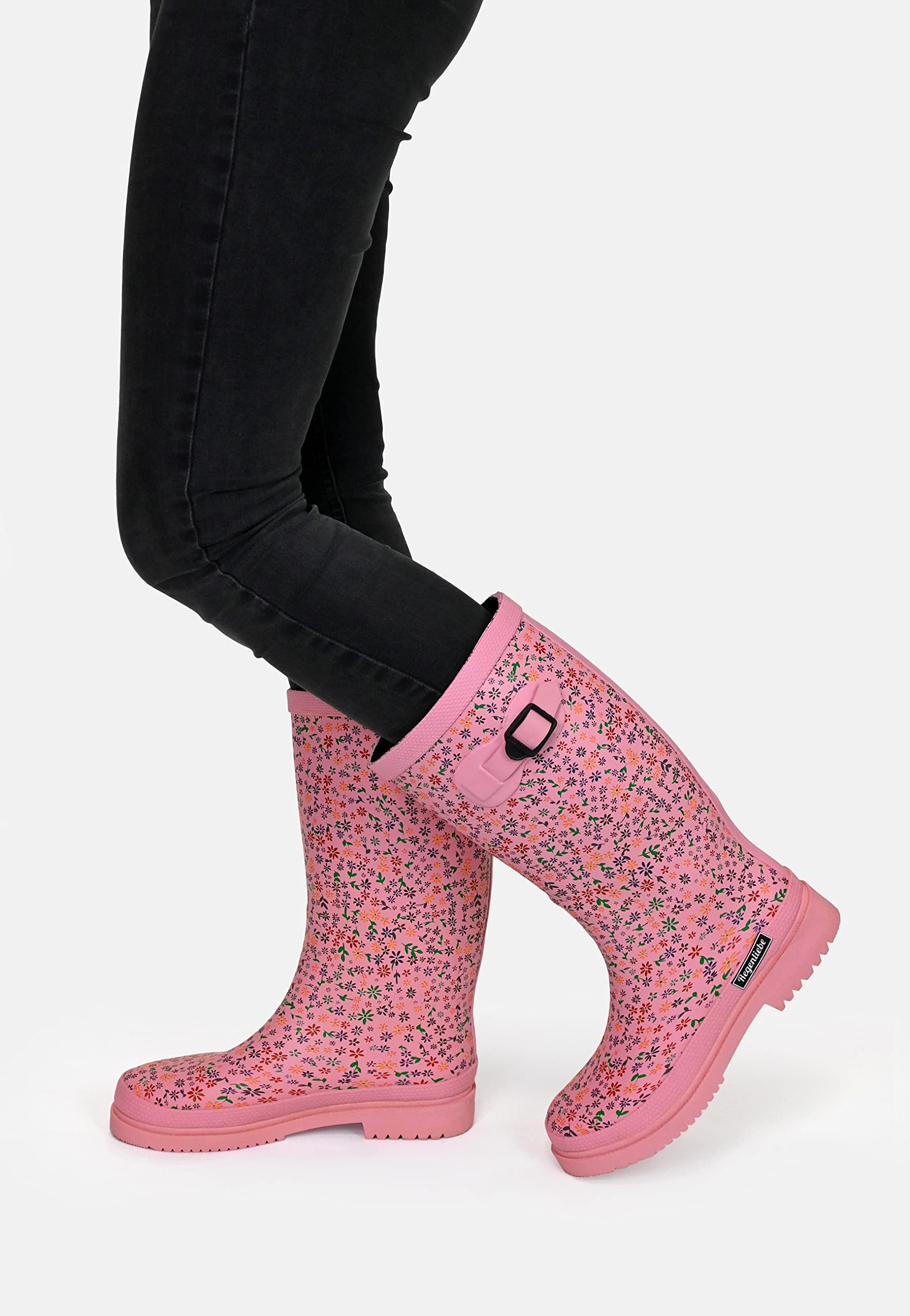 Regenliebe Damen Gummistiefel Flowers High Langschaft