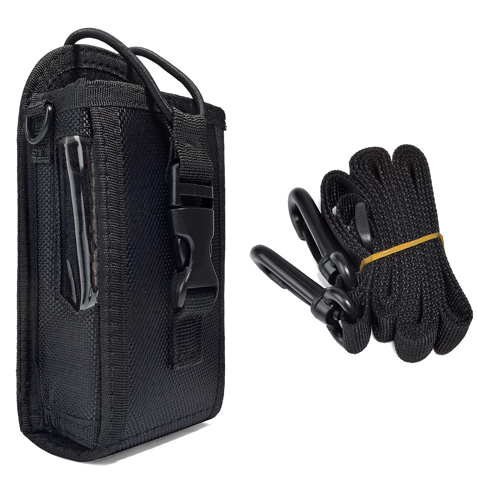 HYS Etui en Nylon Walkie Talkie Pouch Compatible avec Motorola GP328 PRO5150 GP320 GP340 MTX960 Président Randy 3(III) Sepura Mindland Radio Portable, avec Boucle de Ceinture et dragonne