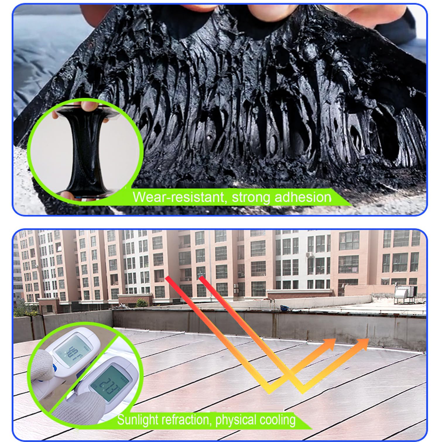 Cinta Impermeable, Cinta de Papel de Aluminio, Cinta Sealan, Cinta bituminosa, Asfalto cauchutado Modificado Autoadhesivo para Fugas en techos, reparación de canalones y Ventanas,