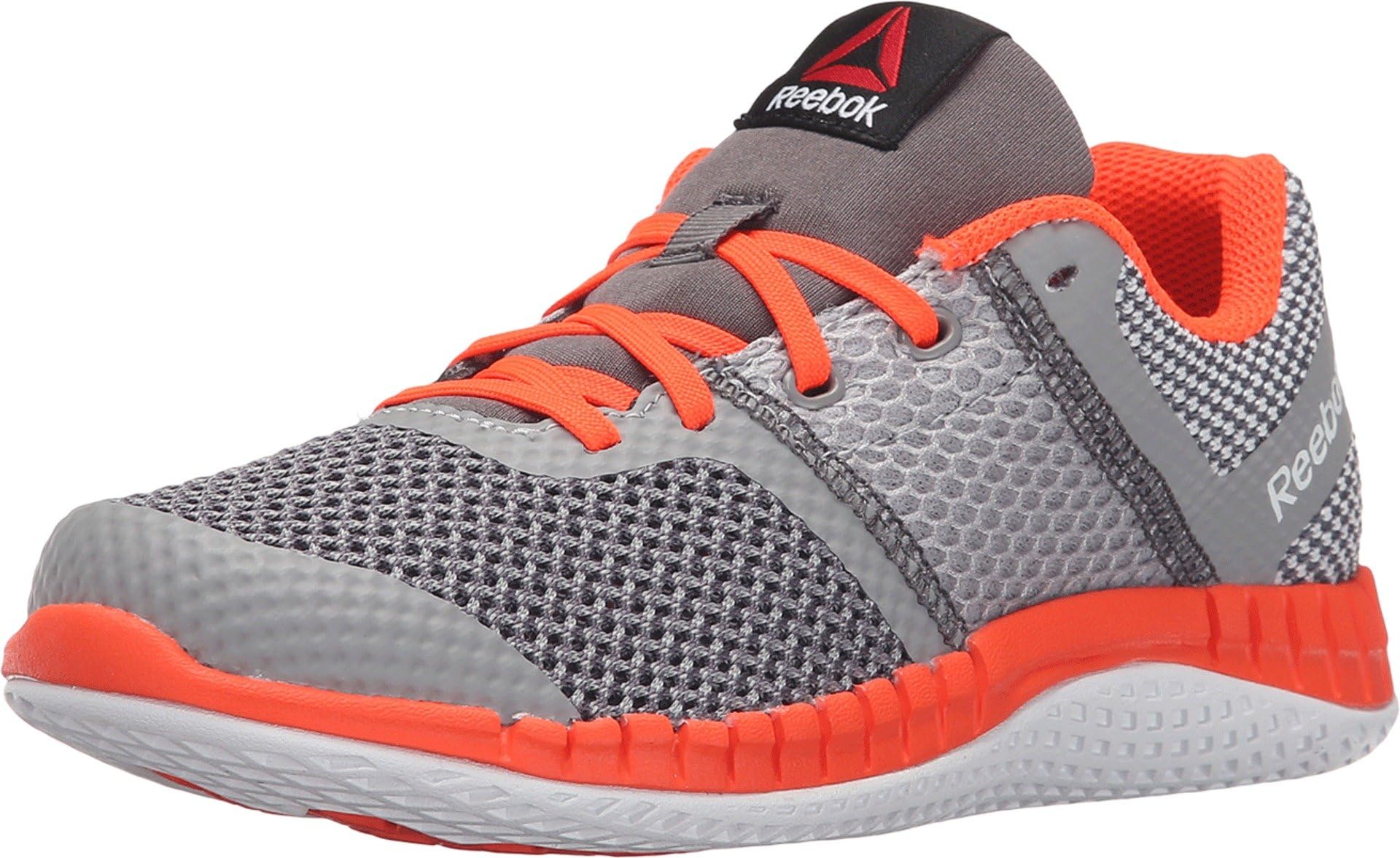 ReebokAQ9714 Girl's Zprint Running Shoes, Tin Grey/Shark/Atomic Red - 2.5