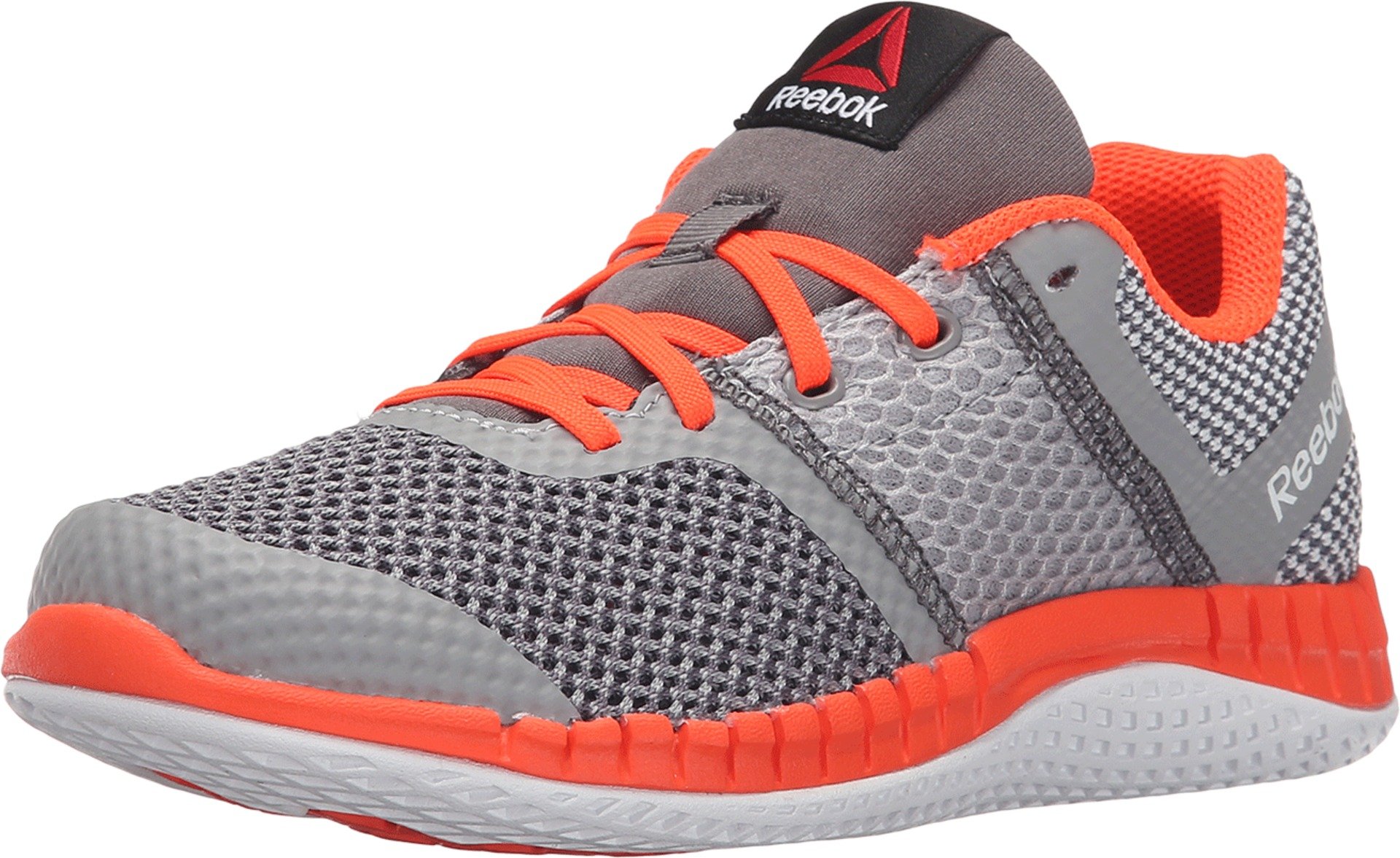 ReebokAQ9714 Girl's Zprint Running Shoes, Tin Grey/Shark/Atomic Red - 2.5