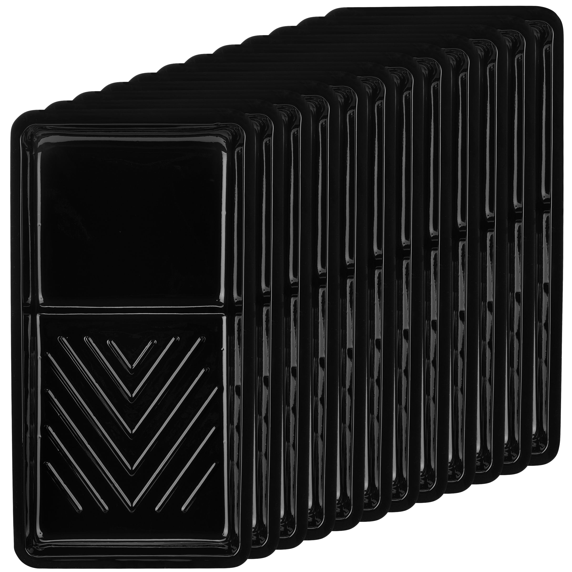 Bates 4 Inch Paint Tray Liners - 12 Pack Black Plastic Disposable Paint Pans