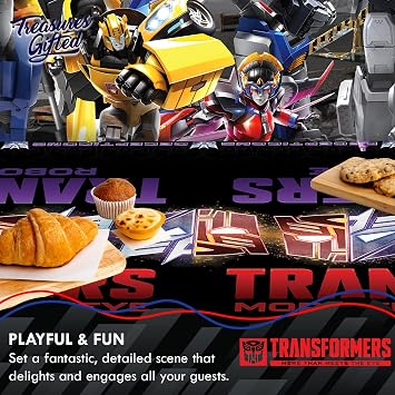Treasures Gifted Transformers Backdrop 4.25ft Tall x 6ft Wide - Transformers Party Decorations - Transformers Birthday Banner - Transformers Party Supplies - Transformers Birthday Backdrop