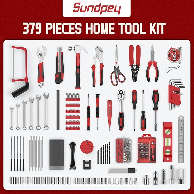 Kit de Herramientas Sundpey 379 Piezas con Maletín - Rojo miniatura 2