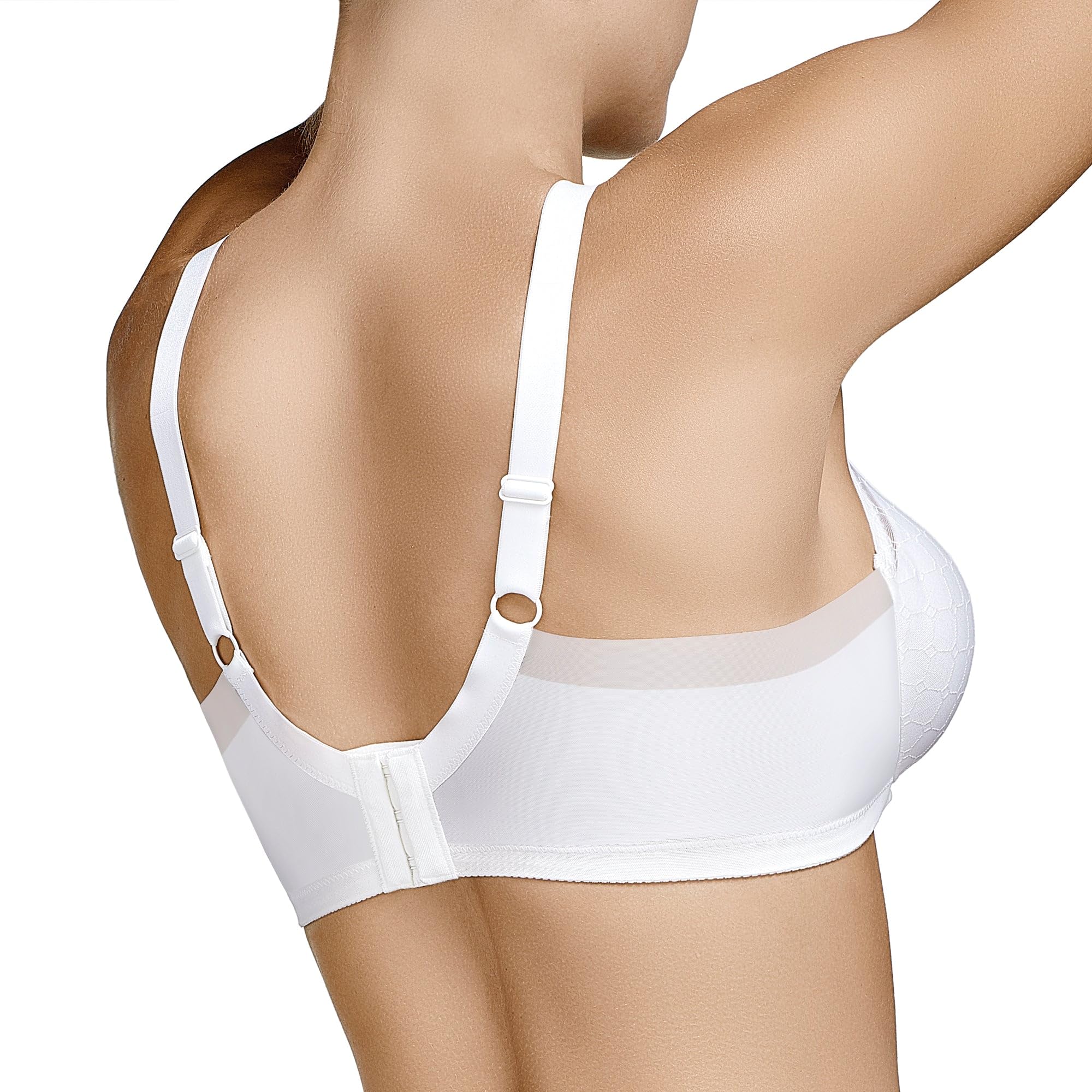 Selene, Reggiseno Donna a Fascia Alta, con Ferretto e Senza Imbottitura, Elegante Trama Geometrica, Collezione Roxana
