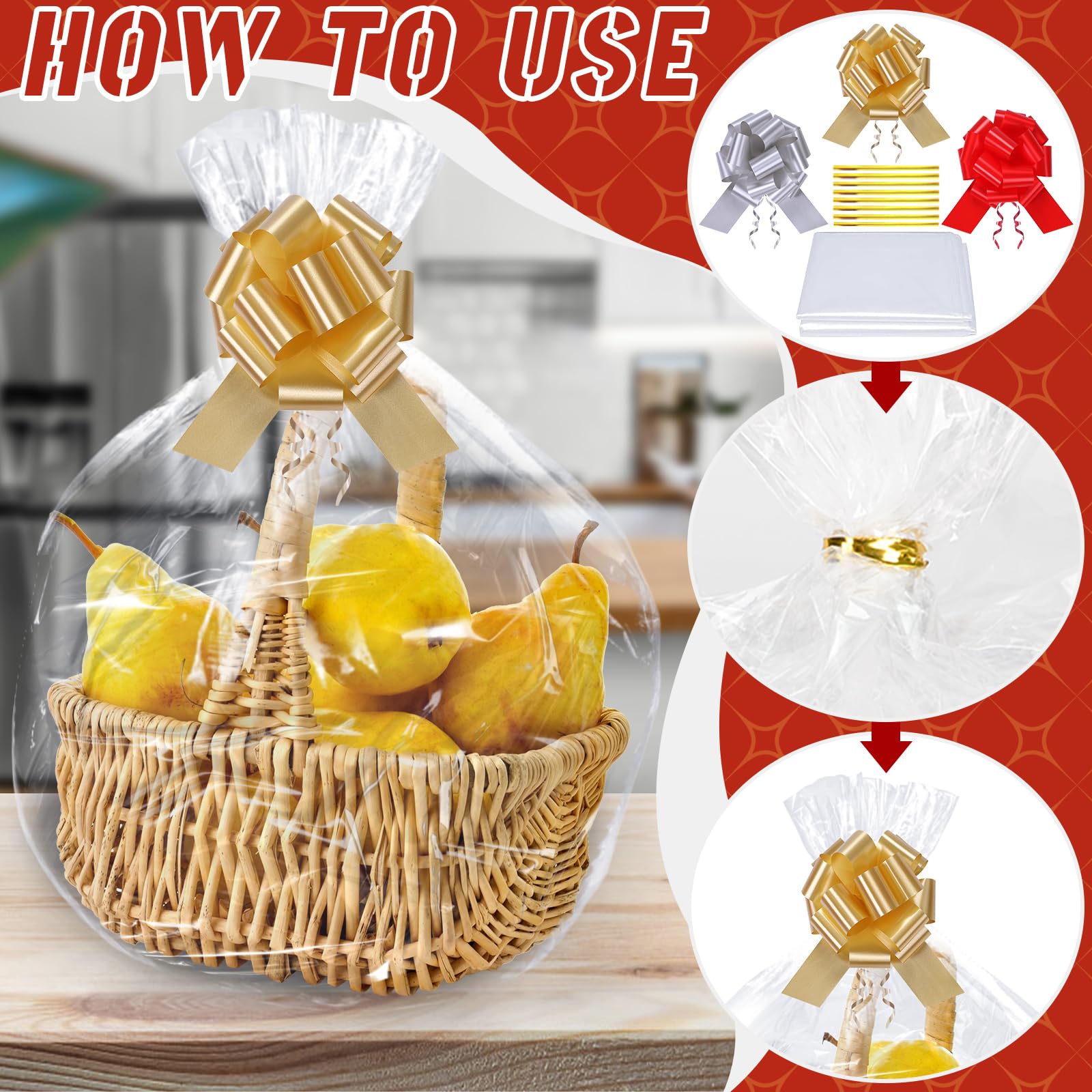 Yotelab 20 Sacchetti Cellophane Grandi Per Cesti Regalo - 81 X 106 Cm, Trasparenti, In OPP