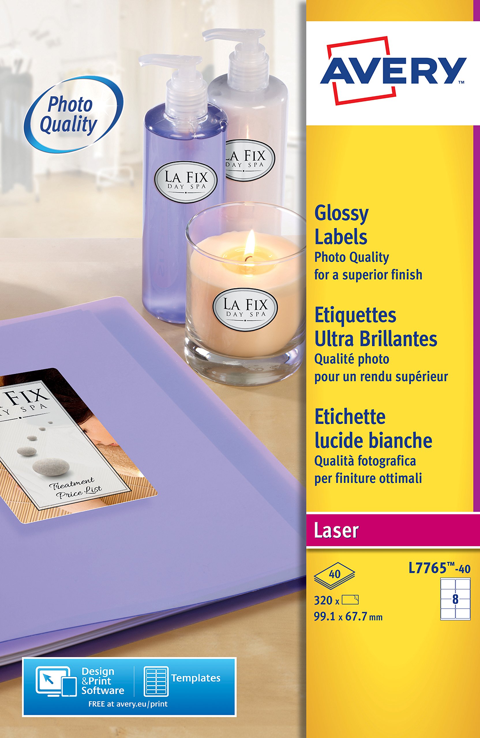 AVERY Zweckform L7161-100 Adreslabels/adreslabels (1800 etiketten met ultragrip, 63,5 x 46,6 mm op A4, bedrukbaar, zelfklevend, voor DIN B6/C6 enveloppen, mat papier) 100 vellen, wit