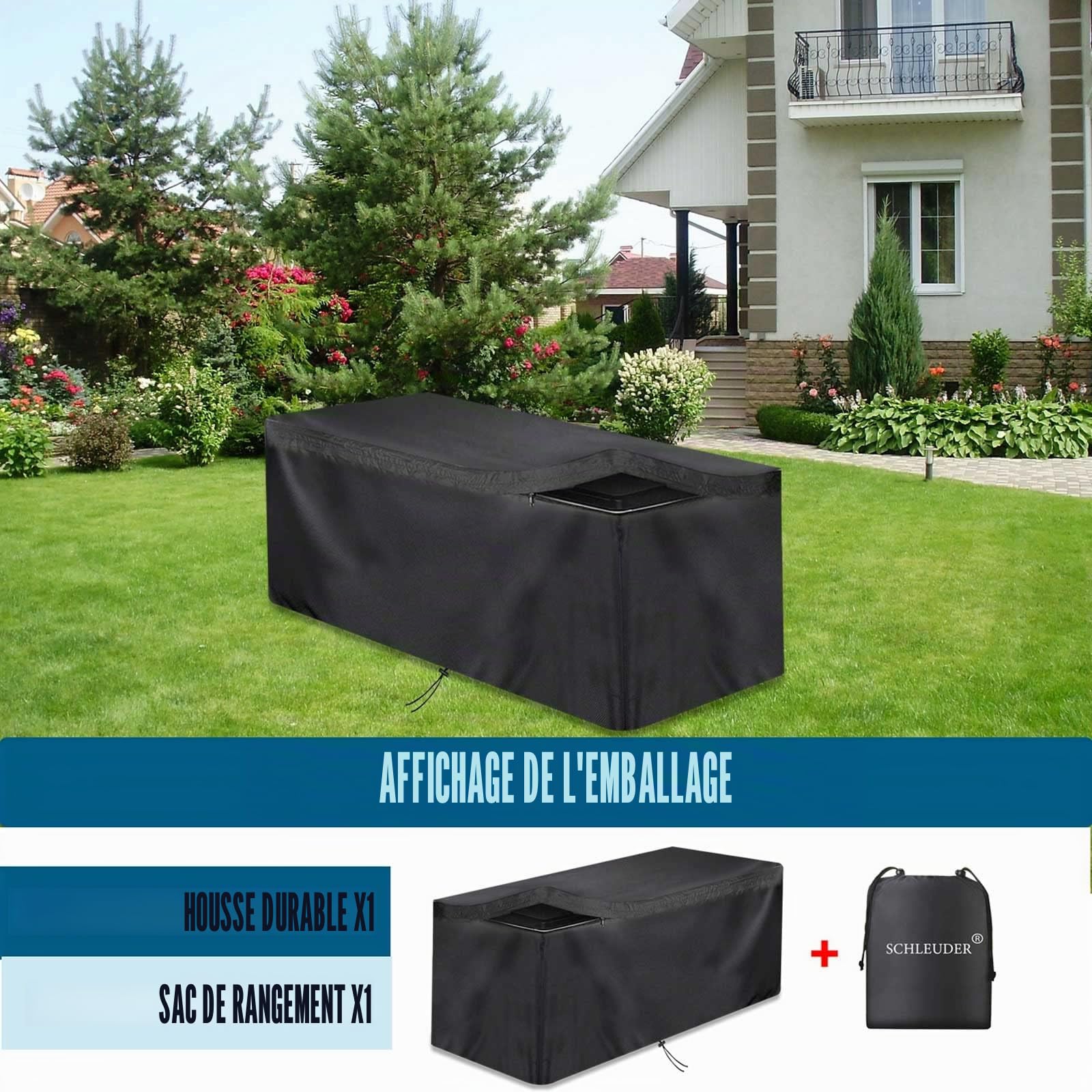 Schleuder Housse Coffre de Rangement Exterieur, Tissu Oxford 420D Bâche Coffre Rangement Jardin Exterieur, Housse Imperméable, Résistant à L'hiver, Résistant Aux UV