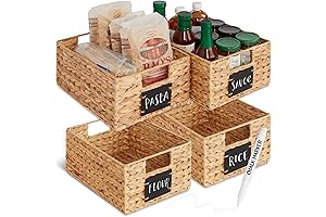 Water Hyacinth Kitchen Pantry Storage Baskets