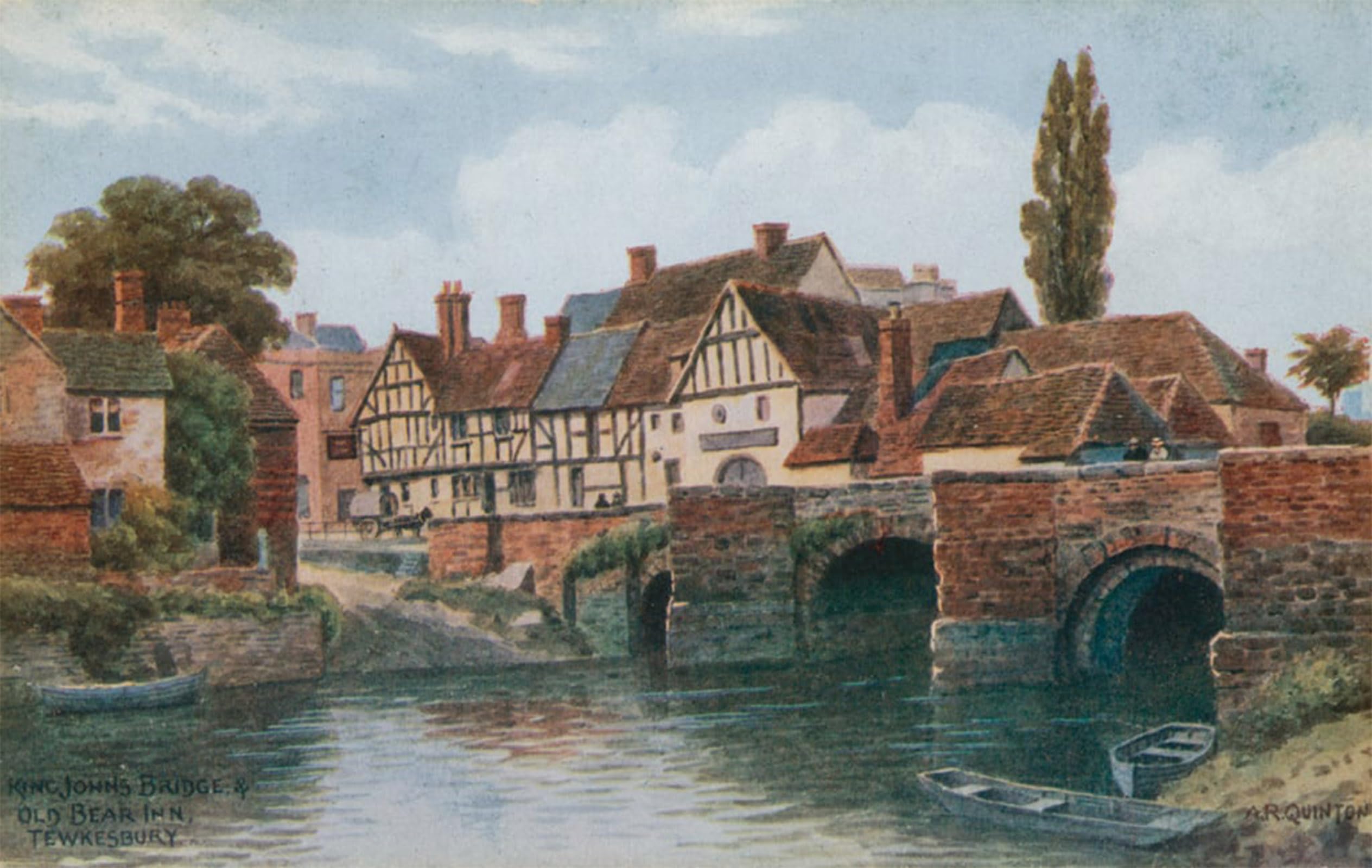 Artxlxxbn No Frame Famous Painting Art Wall Decor Abstract Art Picture King John's Bridge Old Bear Inn Tewkesbury By Alfred Robert Quinton Animal Pictures For Home Decor 60X90cm