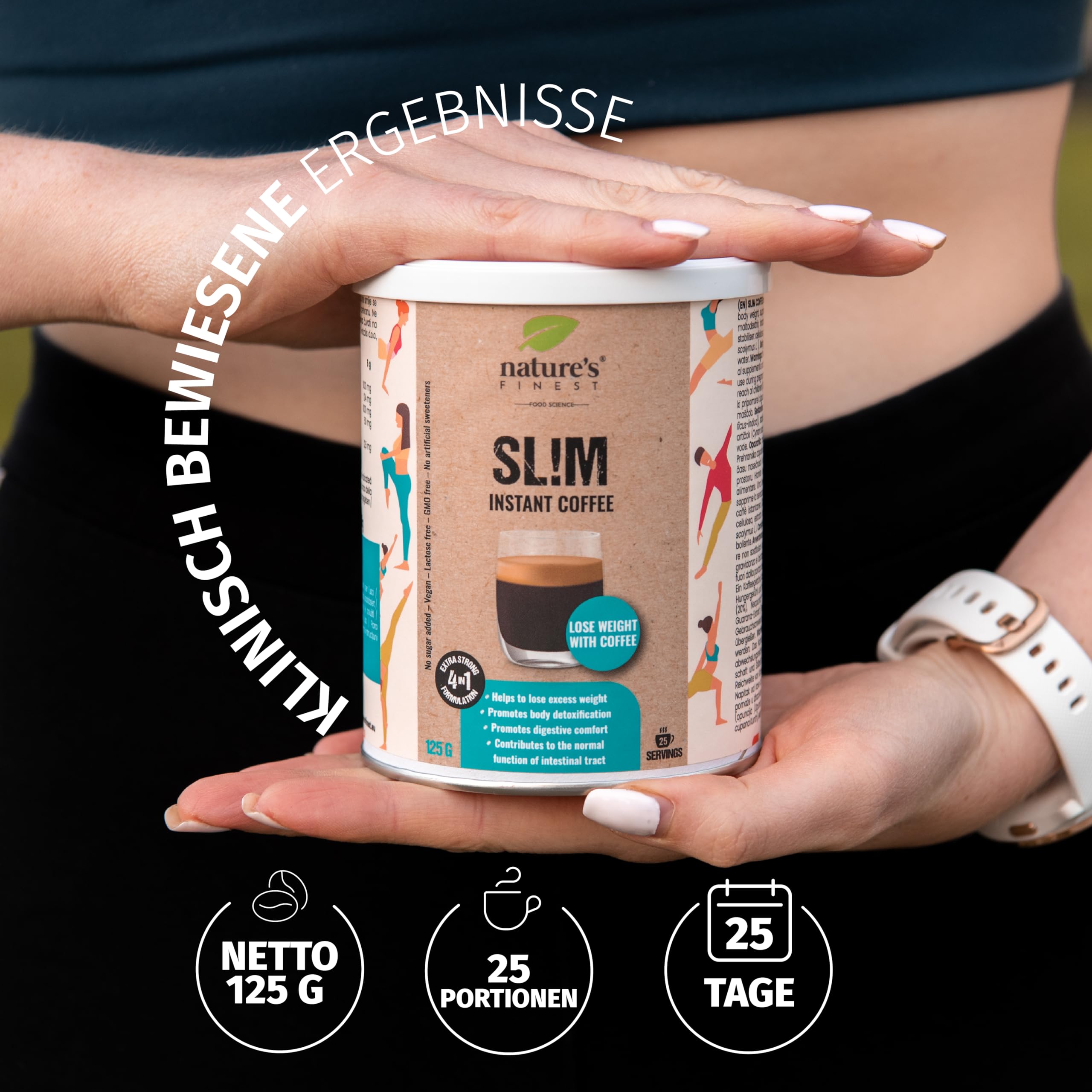 Nature's Finest Sl!m Coffee, Instant-Kaffee 625 g (5er Pack) | Instant-Kaffee (20 % Arabica) mit Neopuntia Kaktusfeige, Guarana & Artischocke - aromatisch, schnell gemixt