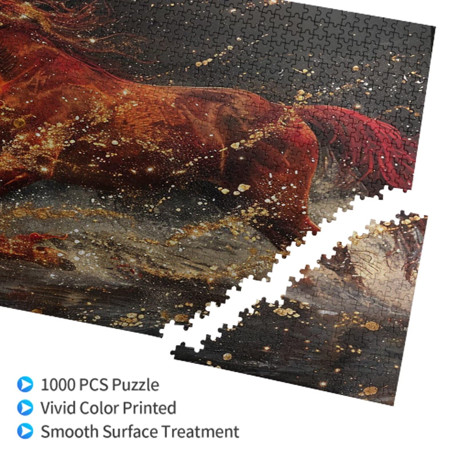 Puzzle Caballo Puzzle 1000 Piezas,Animal Rompecabezas Desafiante,Juego Puzzles Adultos,Impresión de Alta Definición Colorido Puzzles Madera con Caja de Regalo,Home Decoration,Regalo Mujer,p380t
