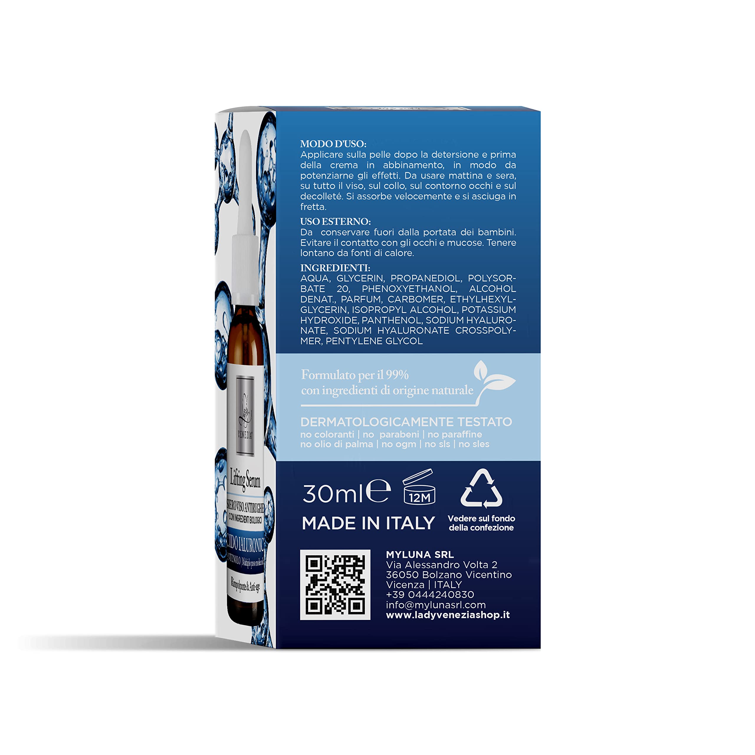 Face Serum Anti-Wrinkle Hyaluronic Acid with Organic Ingredients - 30 ml, transparent, 60 g (Pack of 1) - Image 3