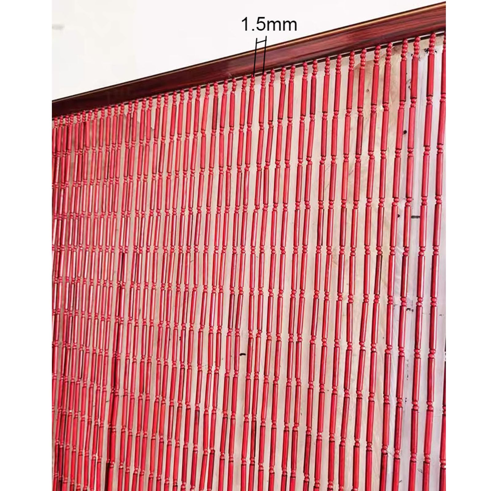 Rideau à Perles de Différentes Tailles et Couleurs pour Porte de Balcon,Rideau à Perles en Bambou à Suspendre,Séparateurs de Pièce et Décorations,Personnalisable (150cm x 230cm 100 brins)