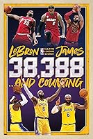 Vista 1 de NBA League - LeBron James All-Time Scoring Leader Wall Poster, 22.4L" x 14.7W", Blonde Framed Version