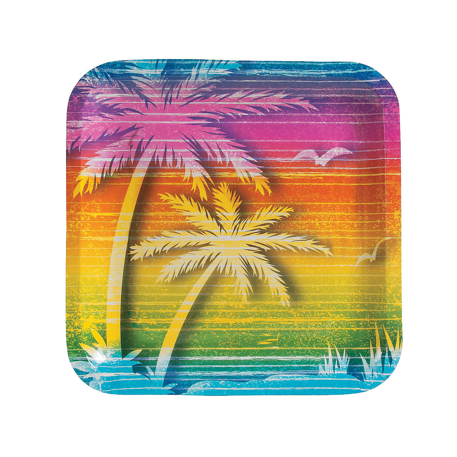 Fun Express - Beach Bum Dinner Plate (8pc) - Party Supplies - Print Tableware - Print Plates & Bowls - 8 Pieces