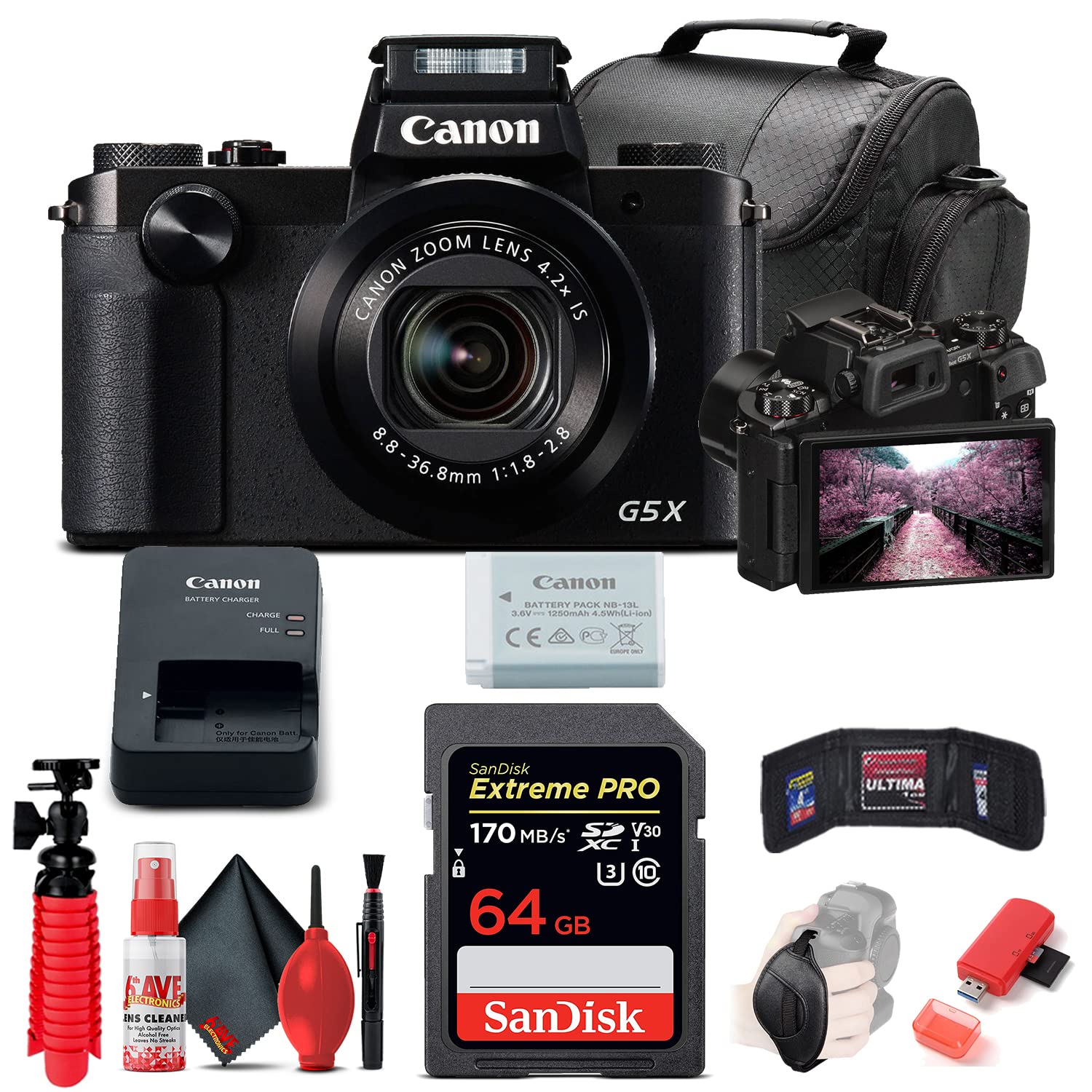 Canon Powershot G5 X Digital Camera 0510c001 64gb Memory Card