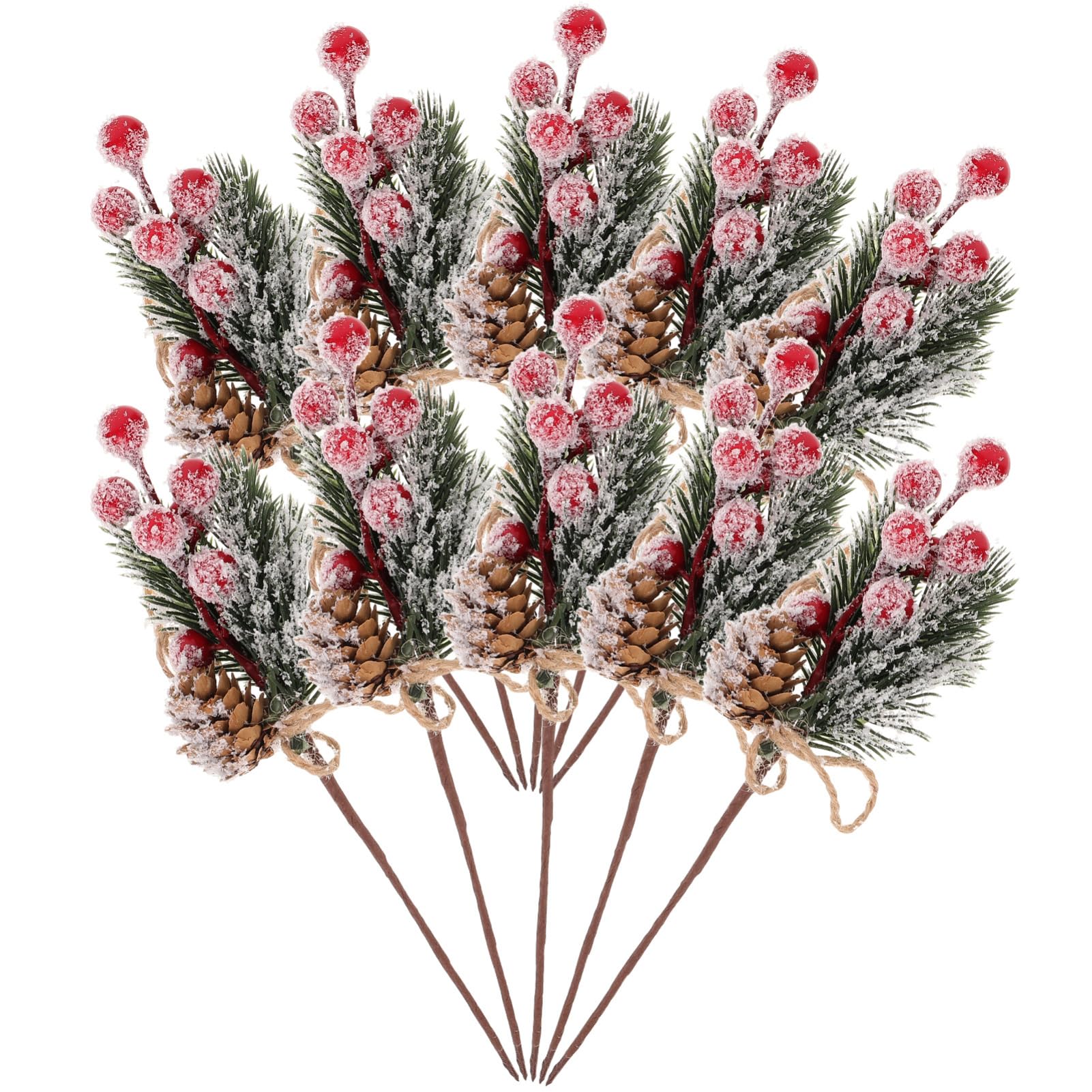 SUPVOX 10 Piezas Ramas de Bayas Artificiales Púas de Pino Bayas Rojas Adornos para Arreglos Florísticos Navideños Guirnaldas y Decoraciones Festivas Pinos Artificiales