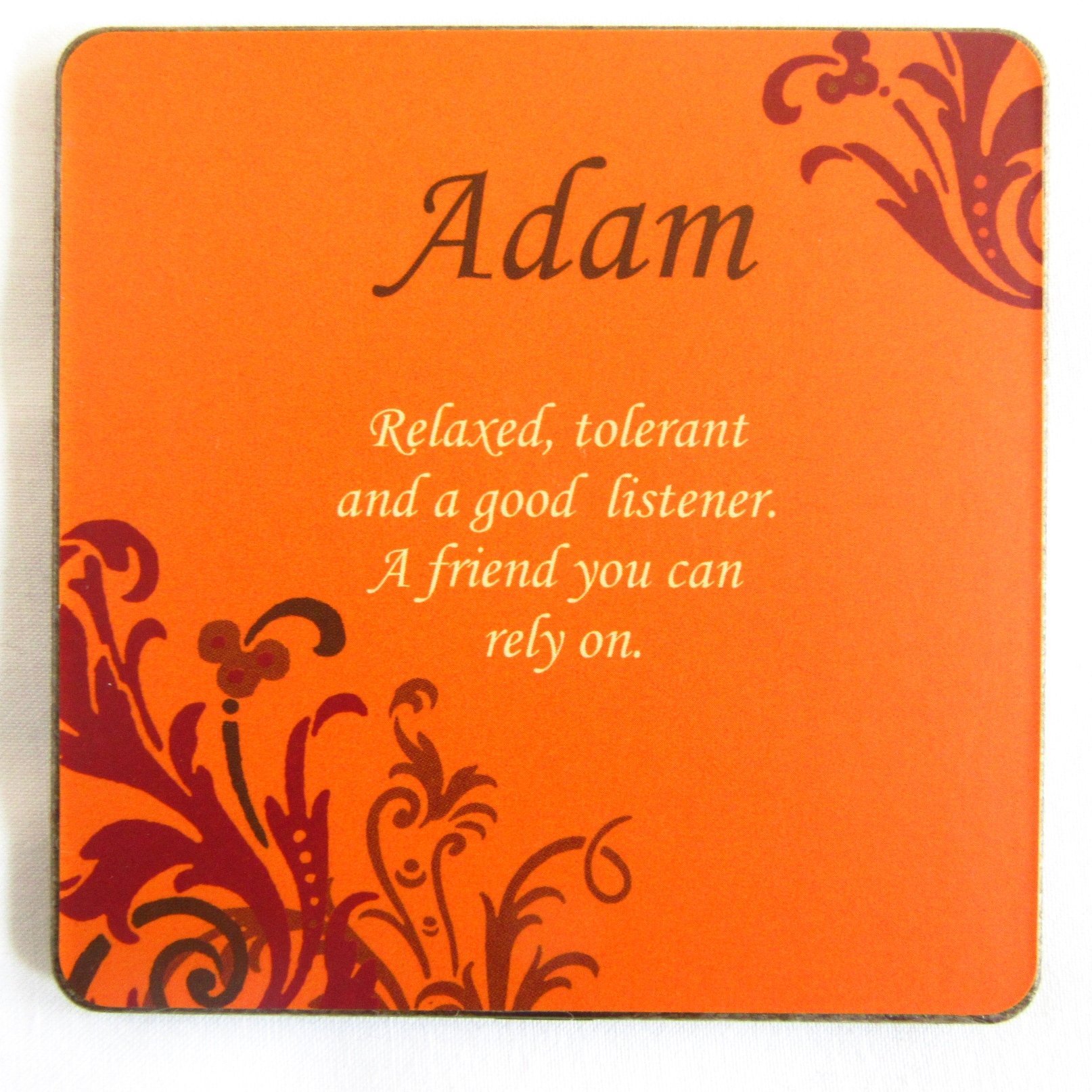 Adam Personalised Meaning of Name Coaster