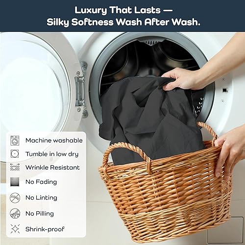 Miniatura 7 de Olive + Crate - Juego de sábanas y fundas de almohada frescas de eucalipto, tamaño individual XL, 100% fibra Tencel certificada de Austria, ropa de