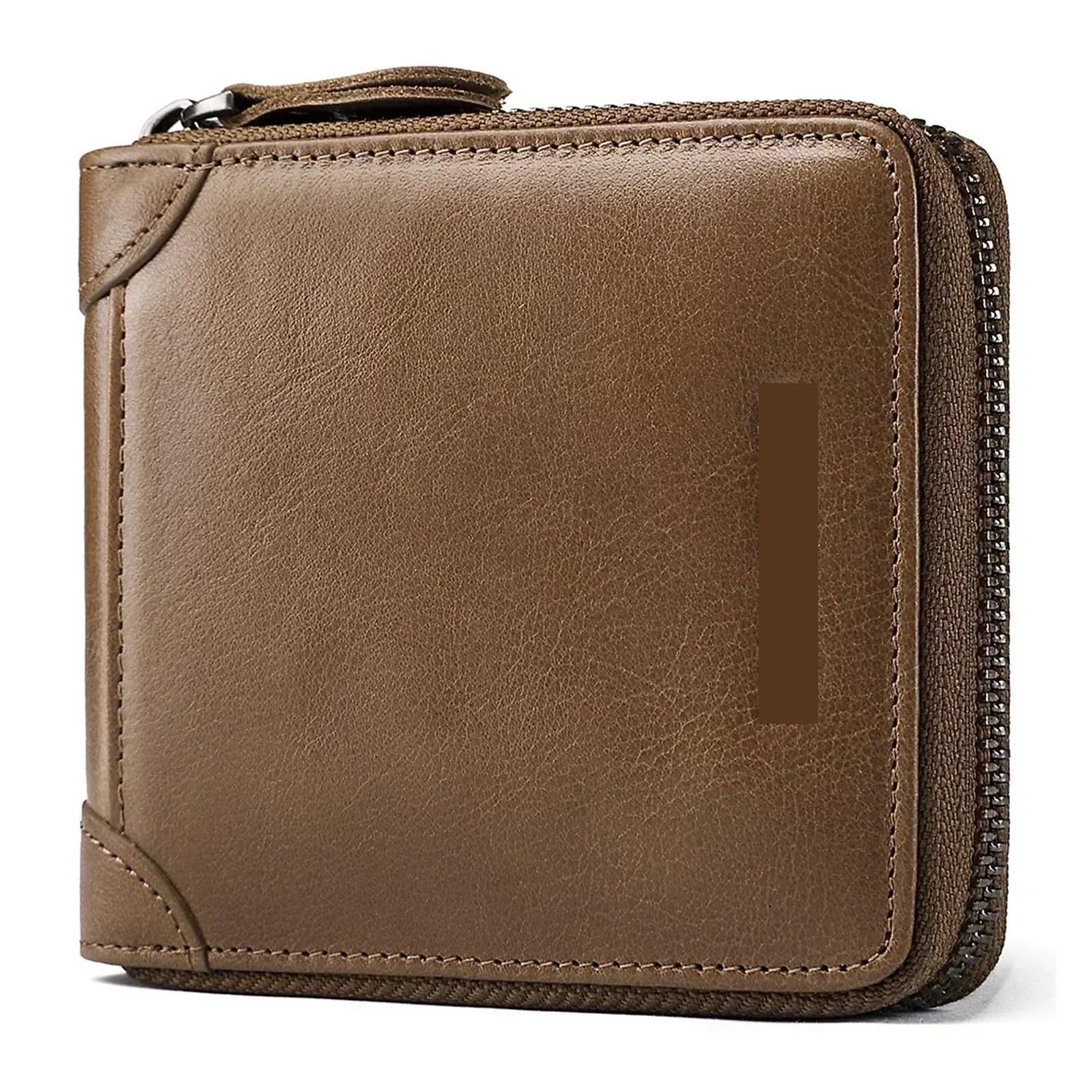 portamonete in pelle Portafogli in pelle for uomo, porta carte di lusso, porta carte con tasca porta monete, portafogli Rfid(Khaki Color)