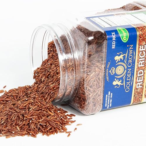 Miniatura 9 de Golden Crown - Arroz rojo orgánico  Arroz rojo orgánico rico en fibra y antioxidantes  Arroz rojo orgánico vegano  Arroz integral pegajoso de alta
