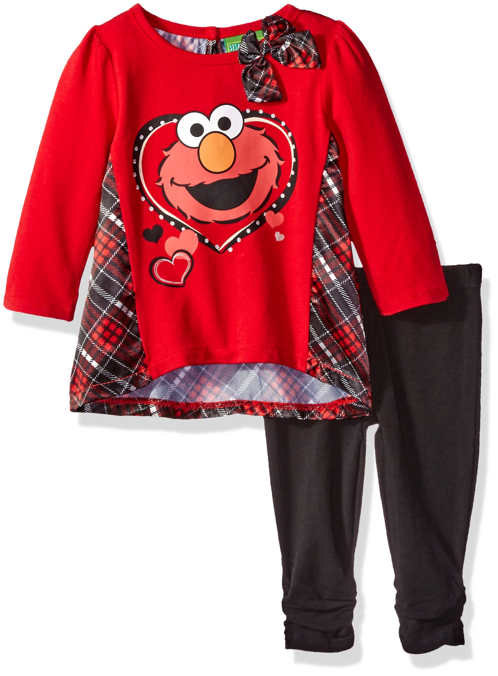 Sesame Street Baby Girls' Elmo 2-Piece Set, Red, 0-3 Months
