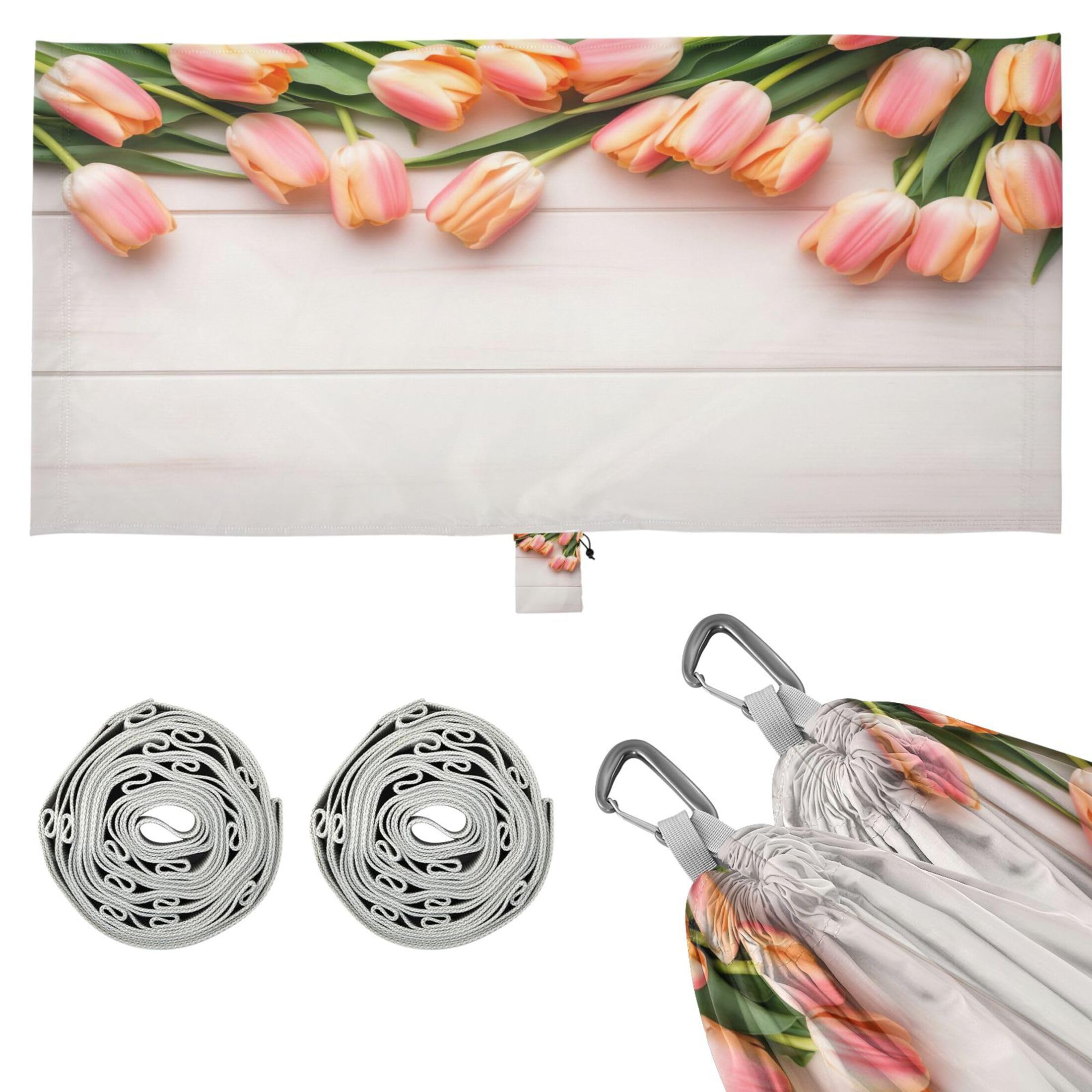 Takiito Tulips Wood Hammock 330 lb Capacity Travel Camping Hammock with Tree Straps, Portable Lightweight for Outdoor Beach Backpacking Backyard Patio