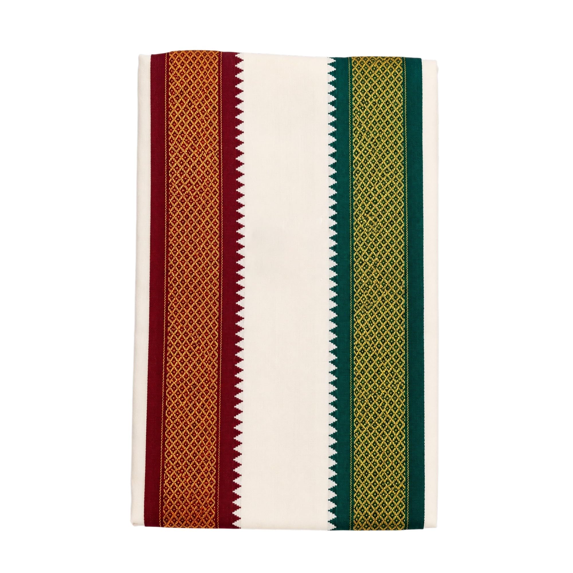 Pure Cotton Angavastram for Men | Traditional White South Indian | Soft Breathable Cotton Shawl for Pooja Temple Wedding Festival Religious Ceremonies Ethnic Wear (7 KAN, 5 YARDS,2.25mts)-picture-42